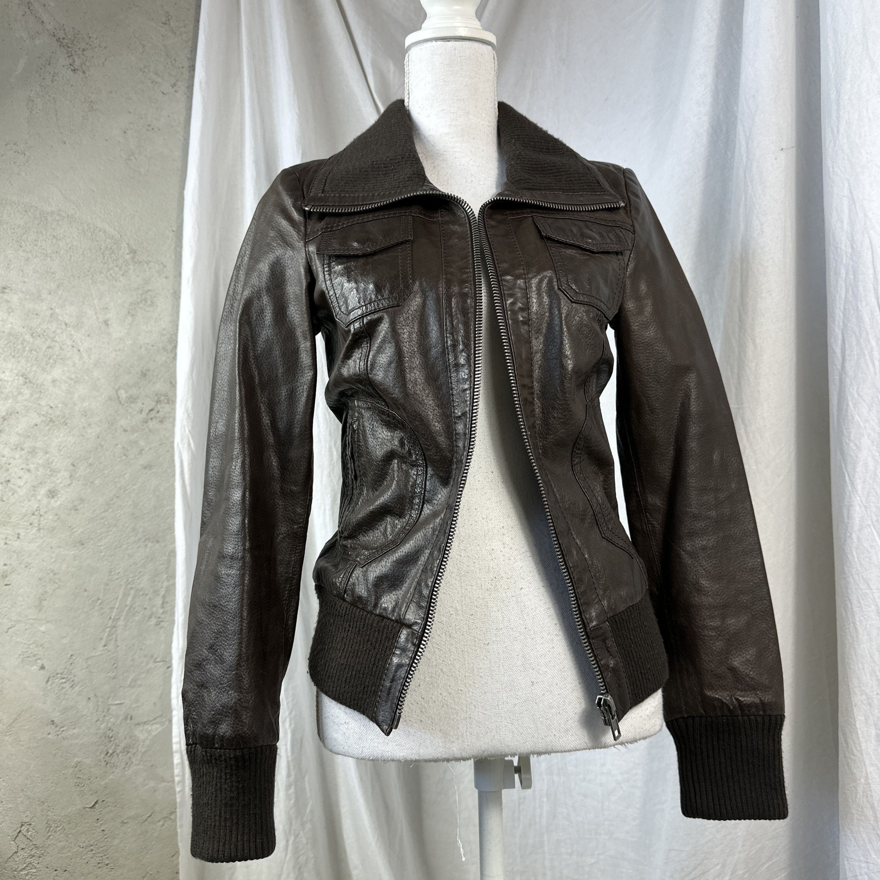 Vintage Vintage Biker Choclate Brown Leather Jacket Size US S / EU 44-46 / 1 - 6 Thumbnail