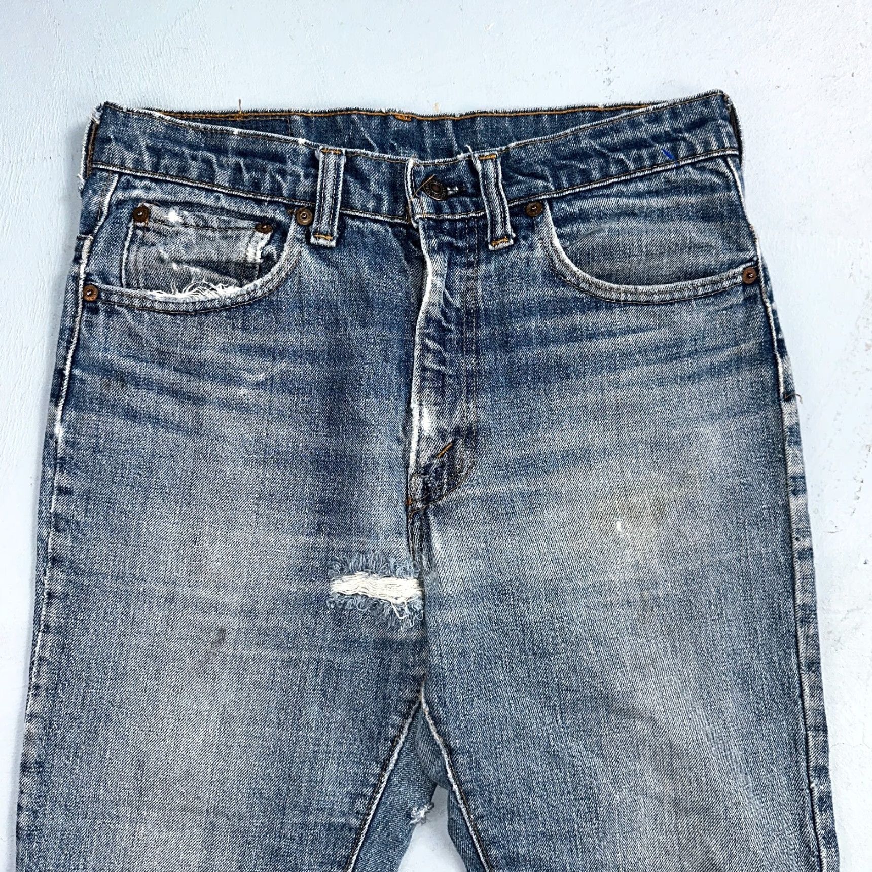 Levi's VINTAGE Levi's 517 Jeans Men 29x32 Blue Denim Bootcut Flare 70s USA Themed Size US 29 - 2 Thumbnail
