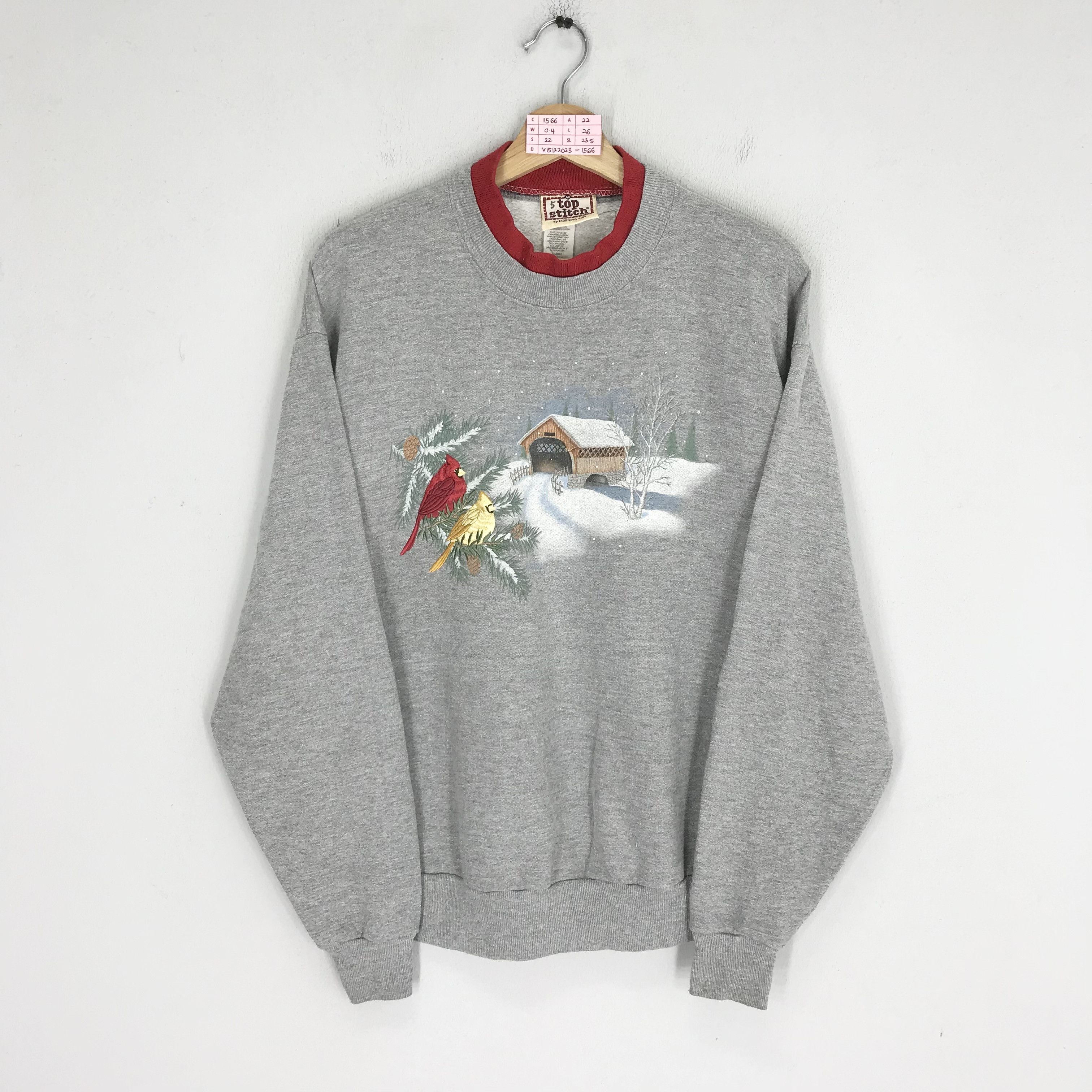 Arts & Science Vintage 90s Morning Sun Cardinal Bird Snow Sweater Size US L / EU 52-54 / 3 - 2 Thumbnail