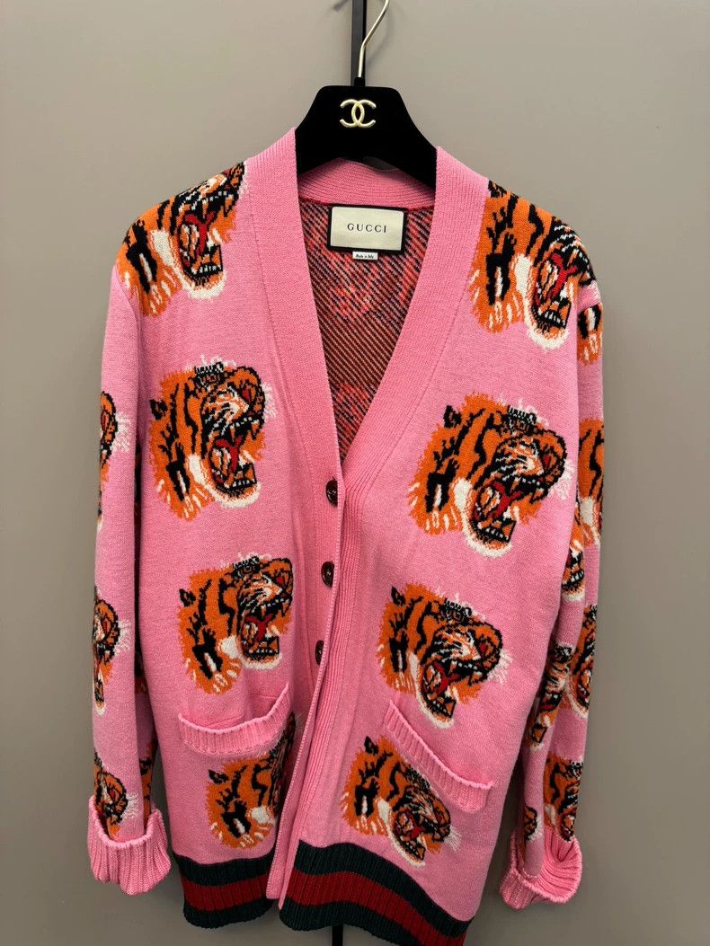 Gucci Gucci Tiger head knitted cardigan coat Size S / US 4 / IT 40 - 1 Thumbnail
