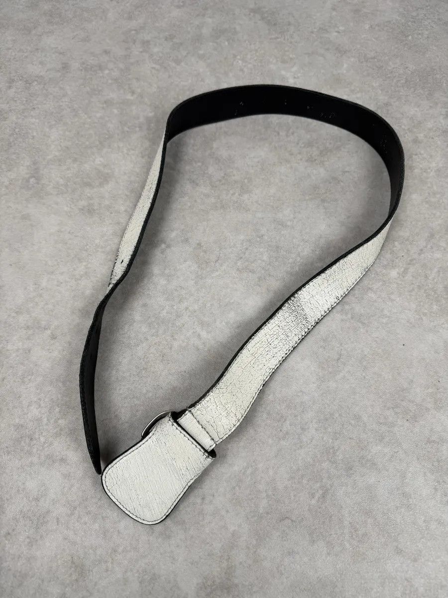 Maison Margiela 2012 Maison Margiela H&M White Painted Leather Belt Size ONE SIZE - 1 Thumbnail