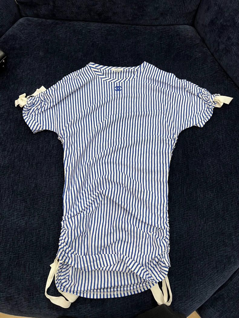 Chanel Chanel Navy blue and white striped drawstring dress Size M / US 6-8 / IT 42-44 - 1 Thumbnail