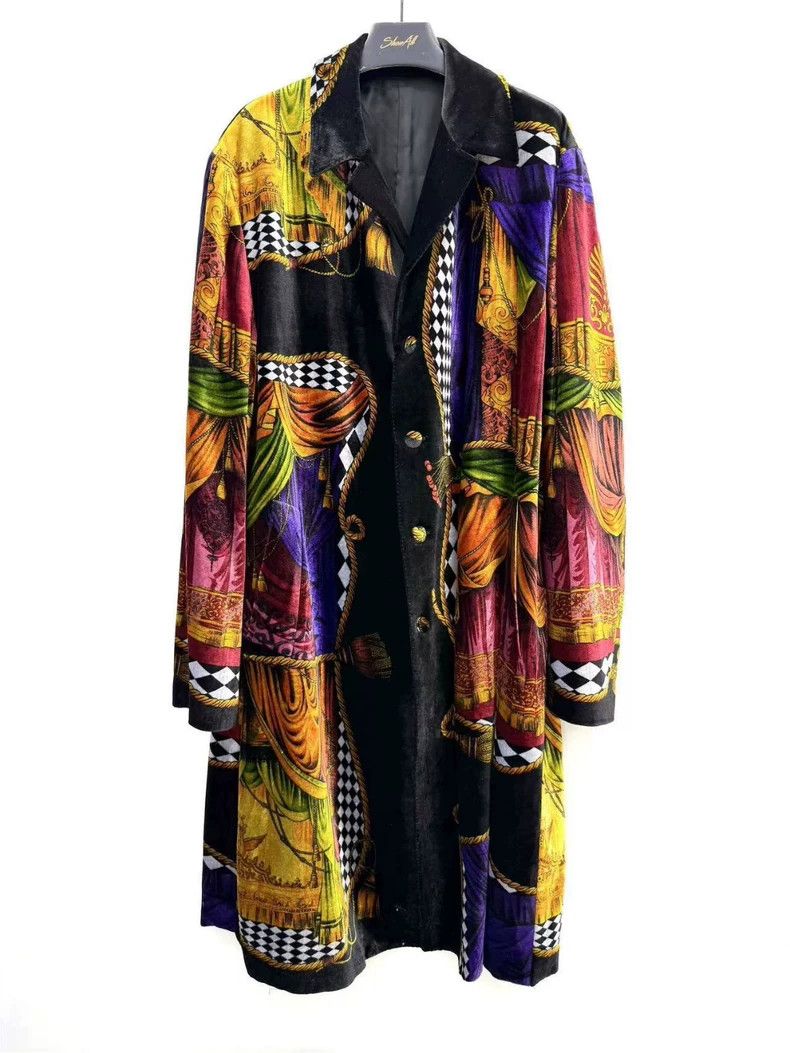 Versace Baroque velvet coat