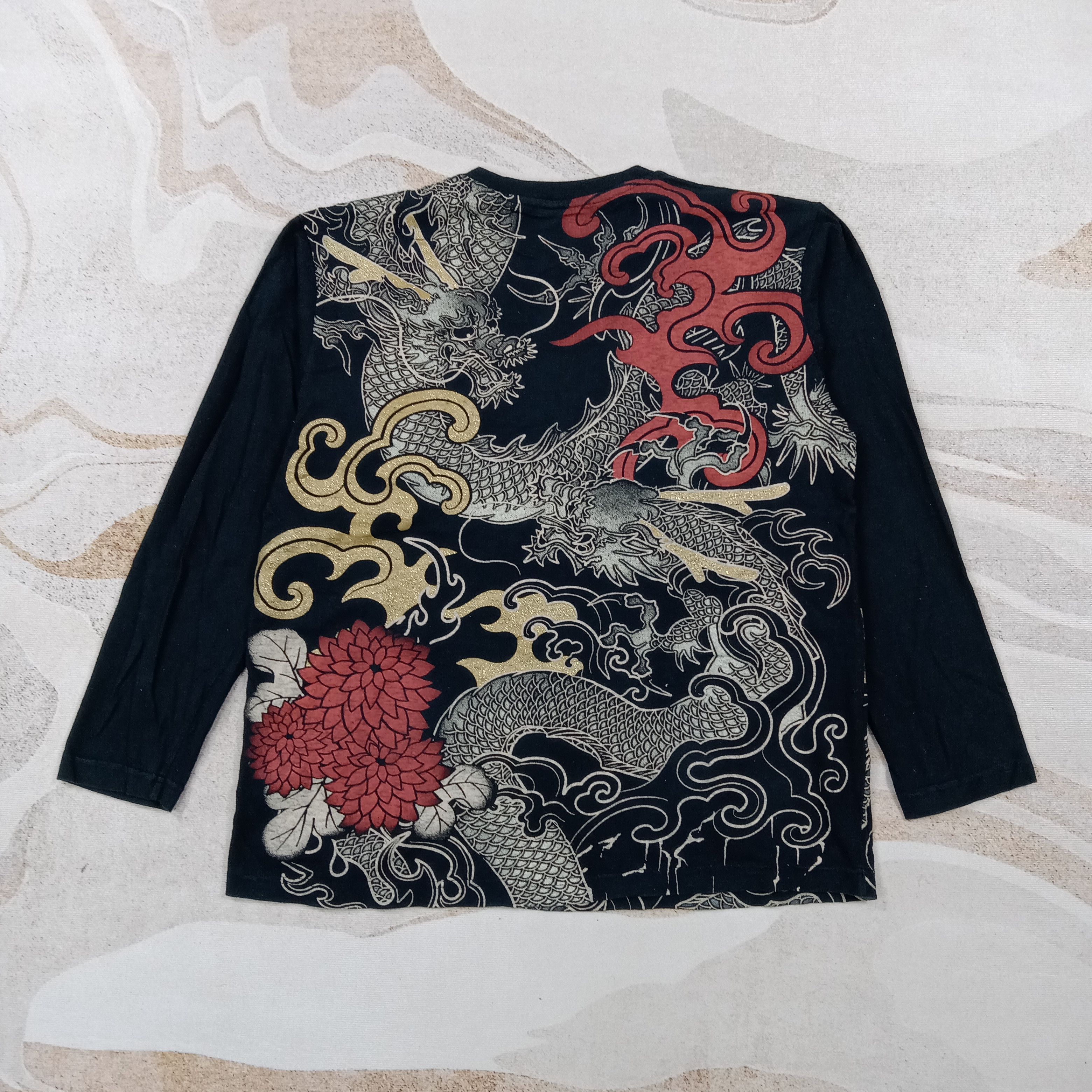 Japanese Brand Strange Heaven Dragon Art Sukajan Tshirt C276N14 Size US L / EU 52-54 / 3 - 1 Thumbnail