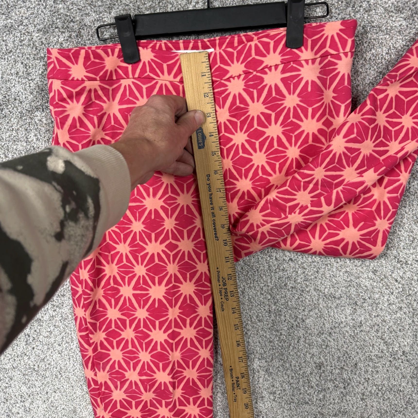 Vintage Chaus Pink Geometric Ankle Pants Womens 4 Regular Stretch Twill Cotton Spandex Boho Preppy Casual Size 27" / US 4 / IT 40 - 5 Thumbnail