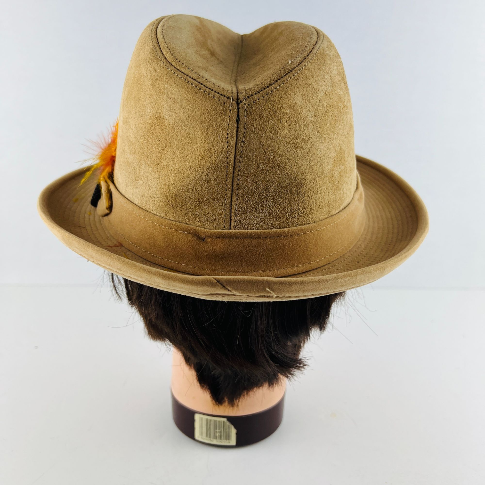 Other Dobbs Tan Suede Leather Fedora Hat with Feather Accent Size Size ONE SIZE - 4 Thumbnail