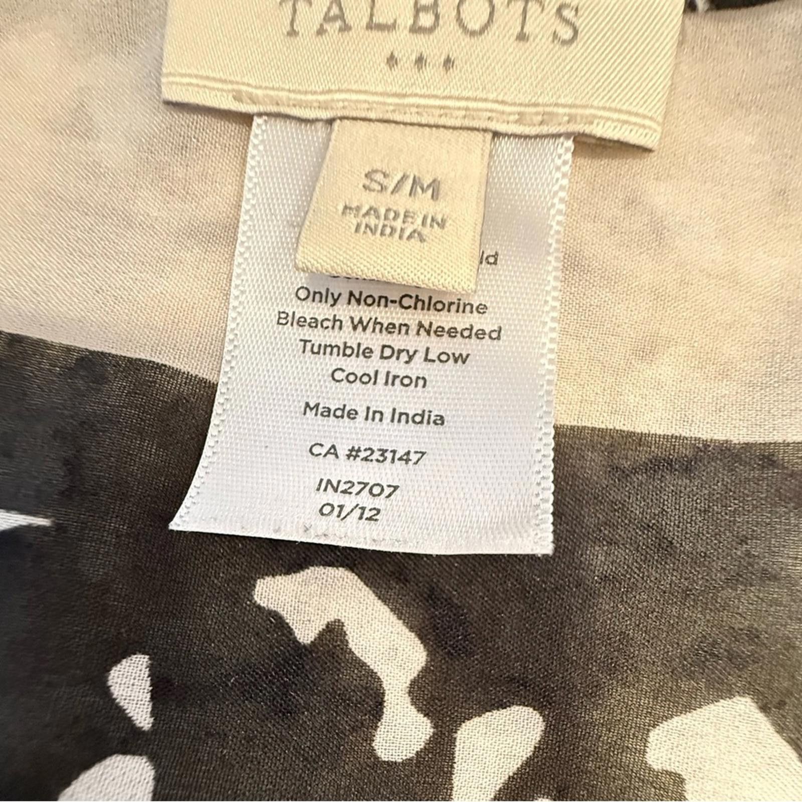 Other Talbots handkerchief semi sheer black white top SZ S/M Size M / US 6-8 / IT 42-44 - 6 Thumbnail
