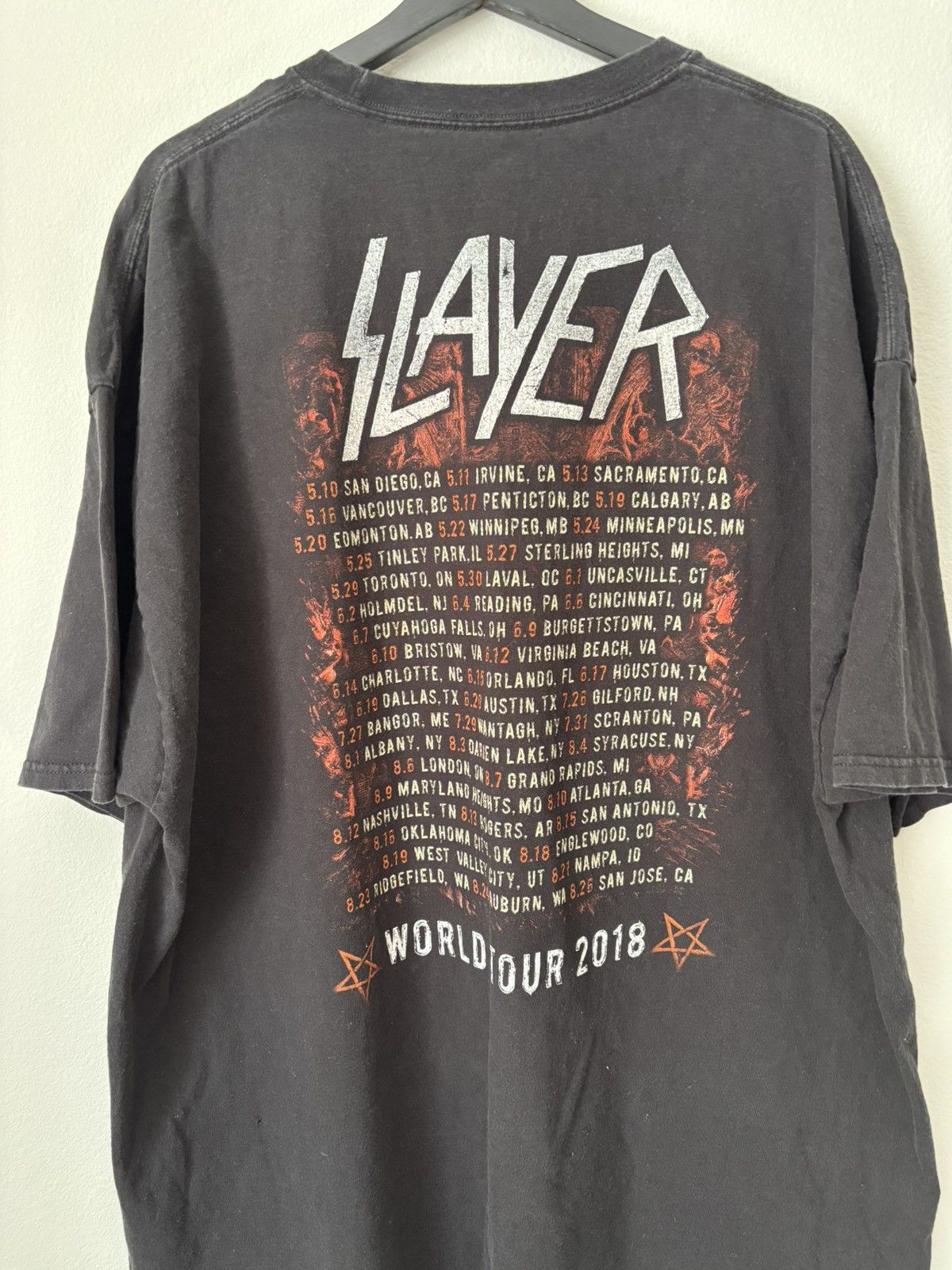 Vintage 2018 Slayer World Tour Tee 3XL Size US XXL / EU 58 / 5 - 6 Thumbnail