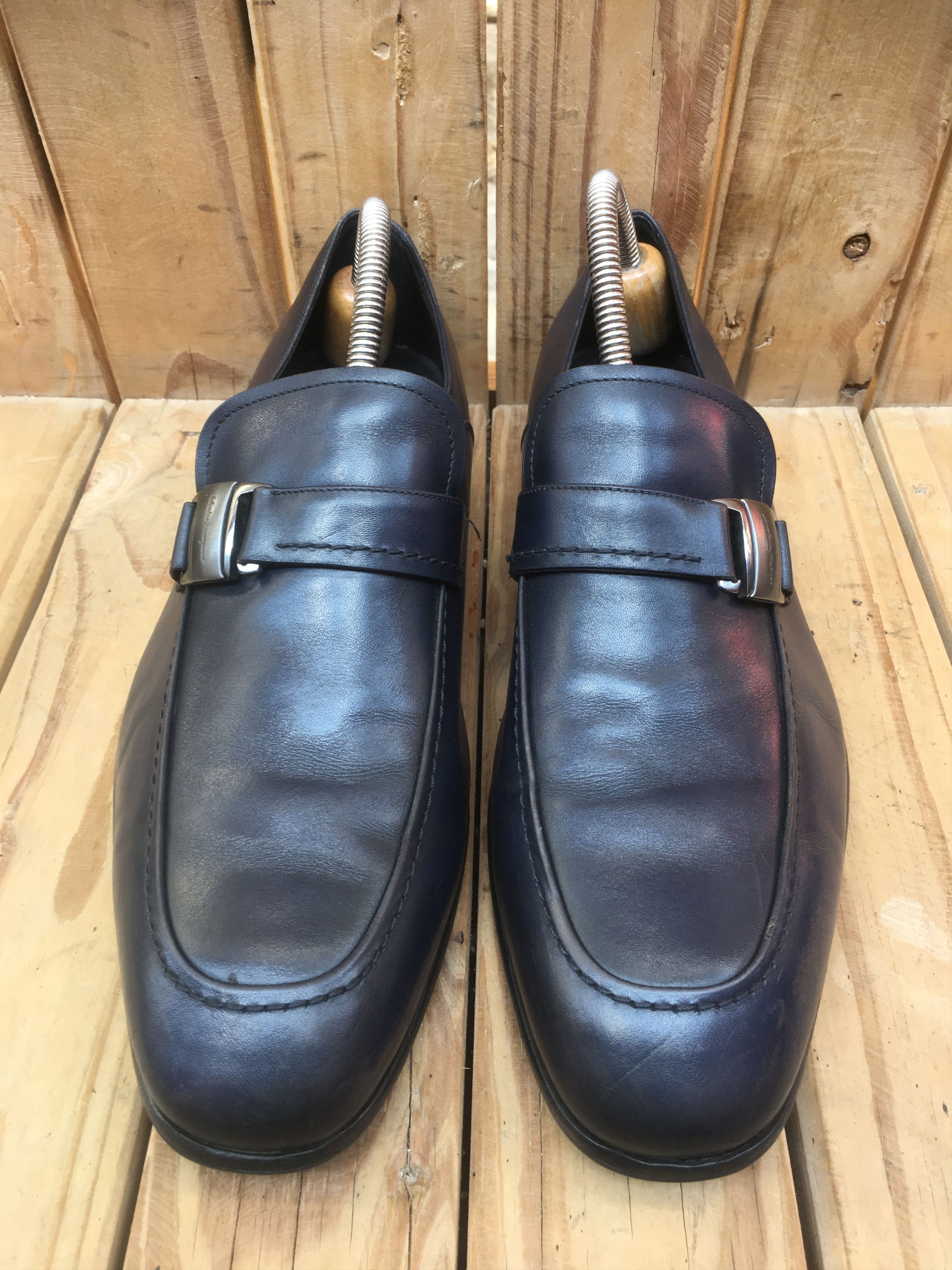 Salvatore Ferragamo Salvatore Ferragamo dark blue Leather shoes Sz USA 7.5 EEE Size US 7.5 / EU 40-41 - 3 Thumbnail