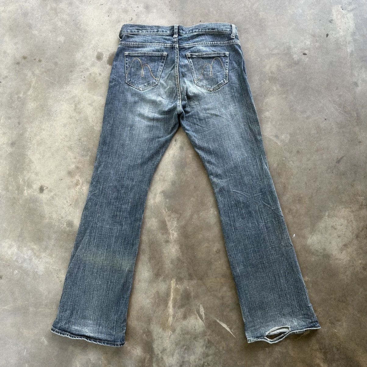 Japanese Brand Vintage Japanese FLARE Bootcut Faded Denim Jean Pant W32 Size US 32 / EU 48 - 8 Thumbnail
