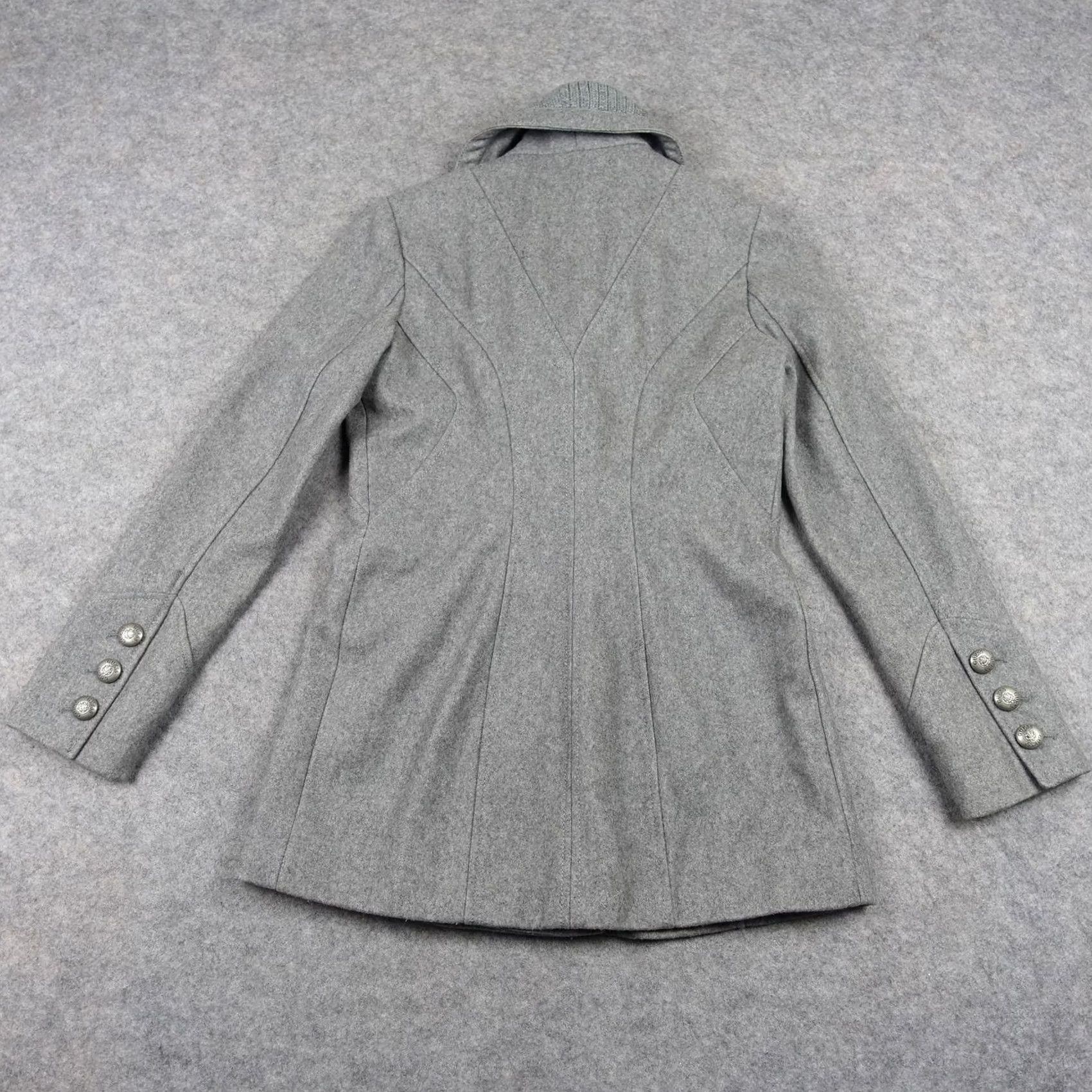 Guess VINTAGE Guess Coat Womens M Gray Wool Shawl Collar Double Breasted Peacoat Size M / US 6-8 / IT 42-44 - 7 Thumbnail