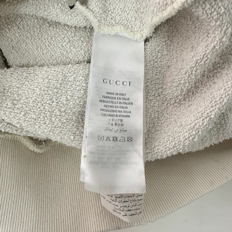 Gucci GucciWhite square logo destroys old hooded sweatshirts 2503 Size US S / EU 44-46 / 1 - 3 Thumbnail