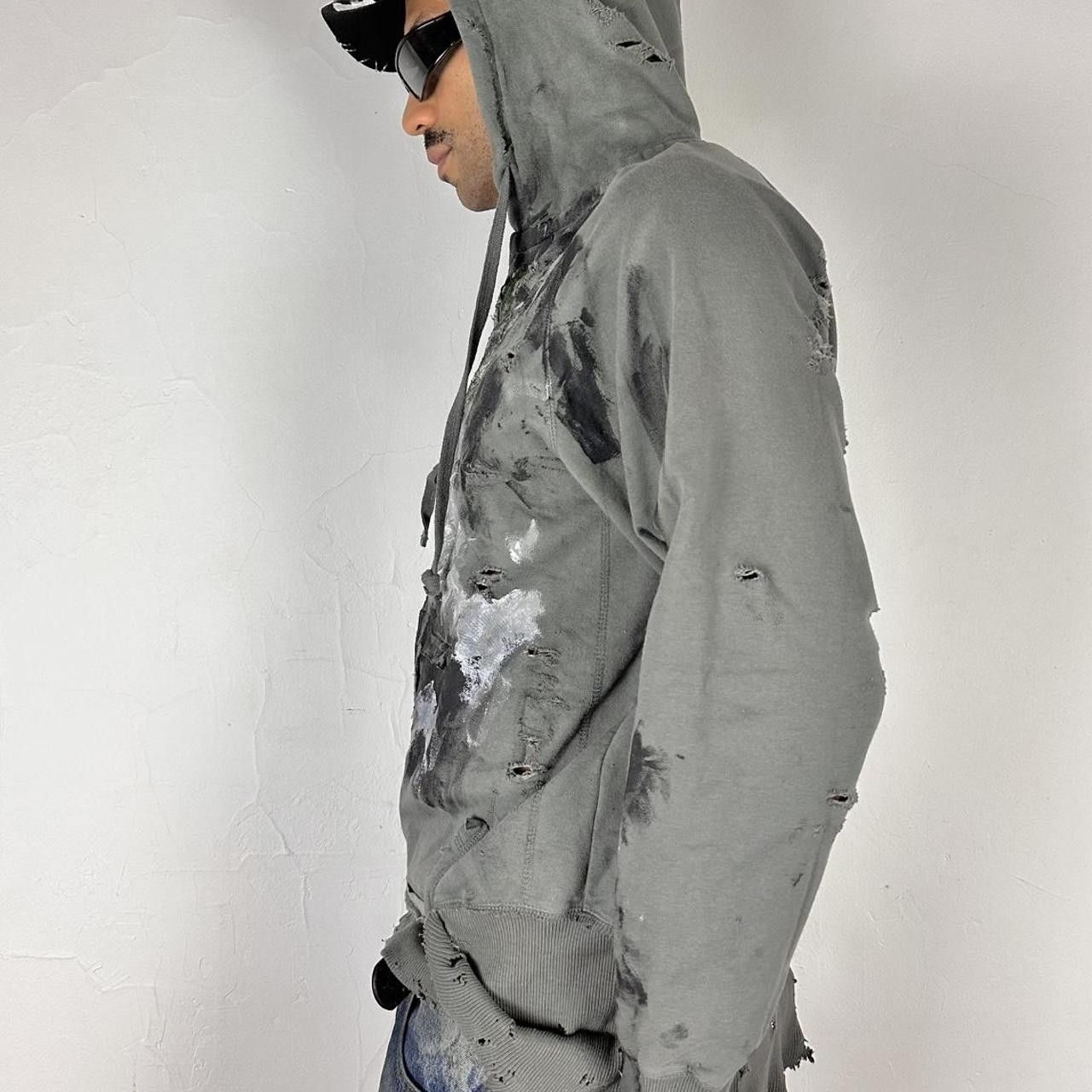 Other ASTROBOI* Y2K Indie Grunge Gray Painted Sweatshirt - Large Size US L / EU 52-54 / 3 - 3 Thumbnail