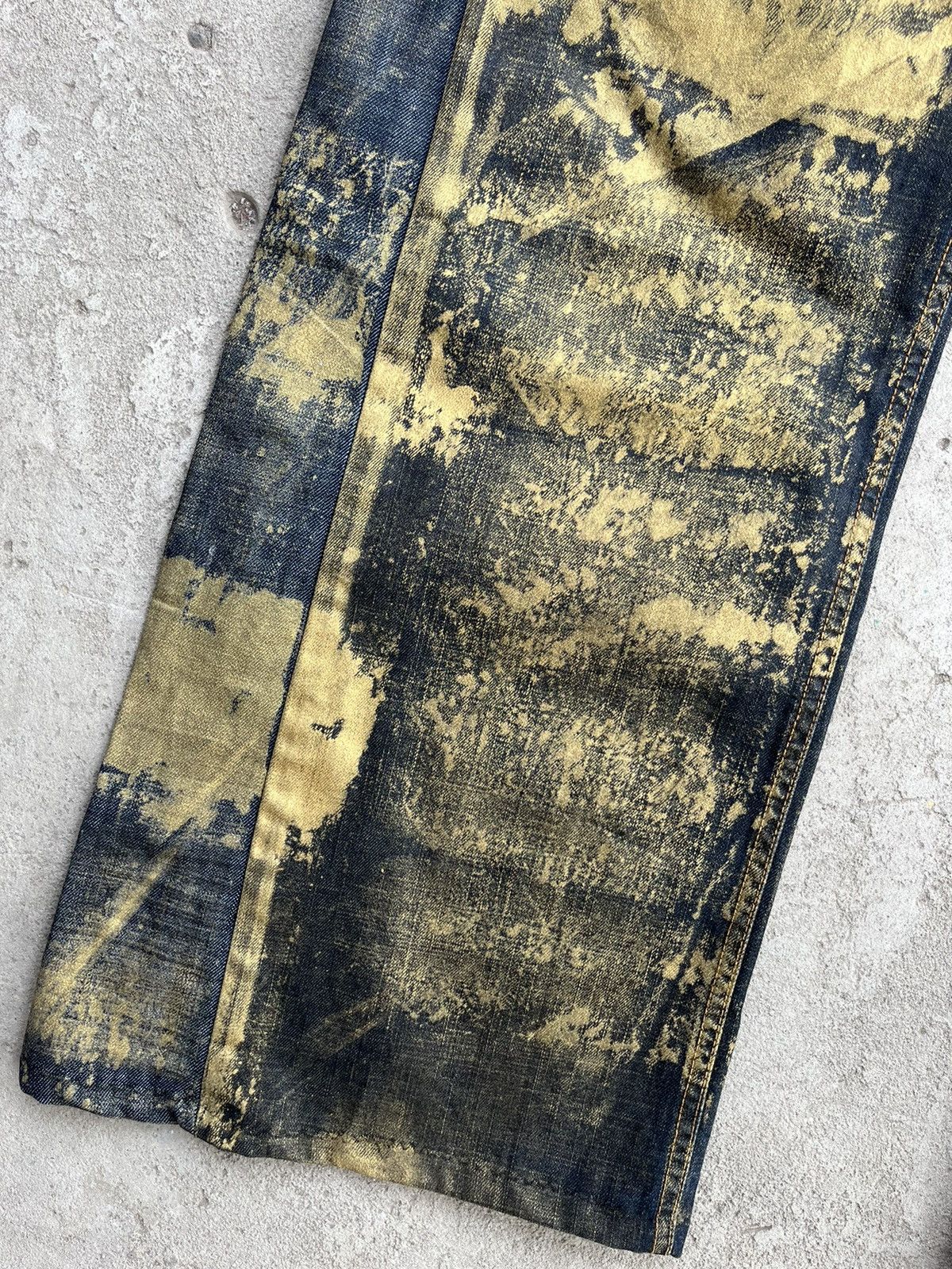 Japanese Brand Dirty Painted Distressed Thrashed Faded Baggy Jeans Y2K Pant Size US 34 / EU 50 - 11 Thumbnail