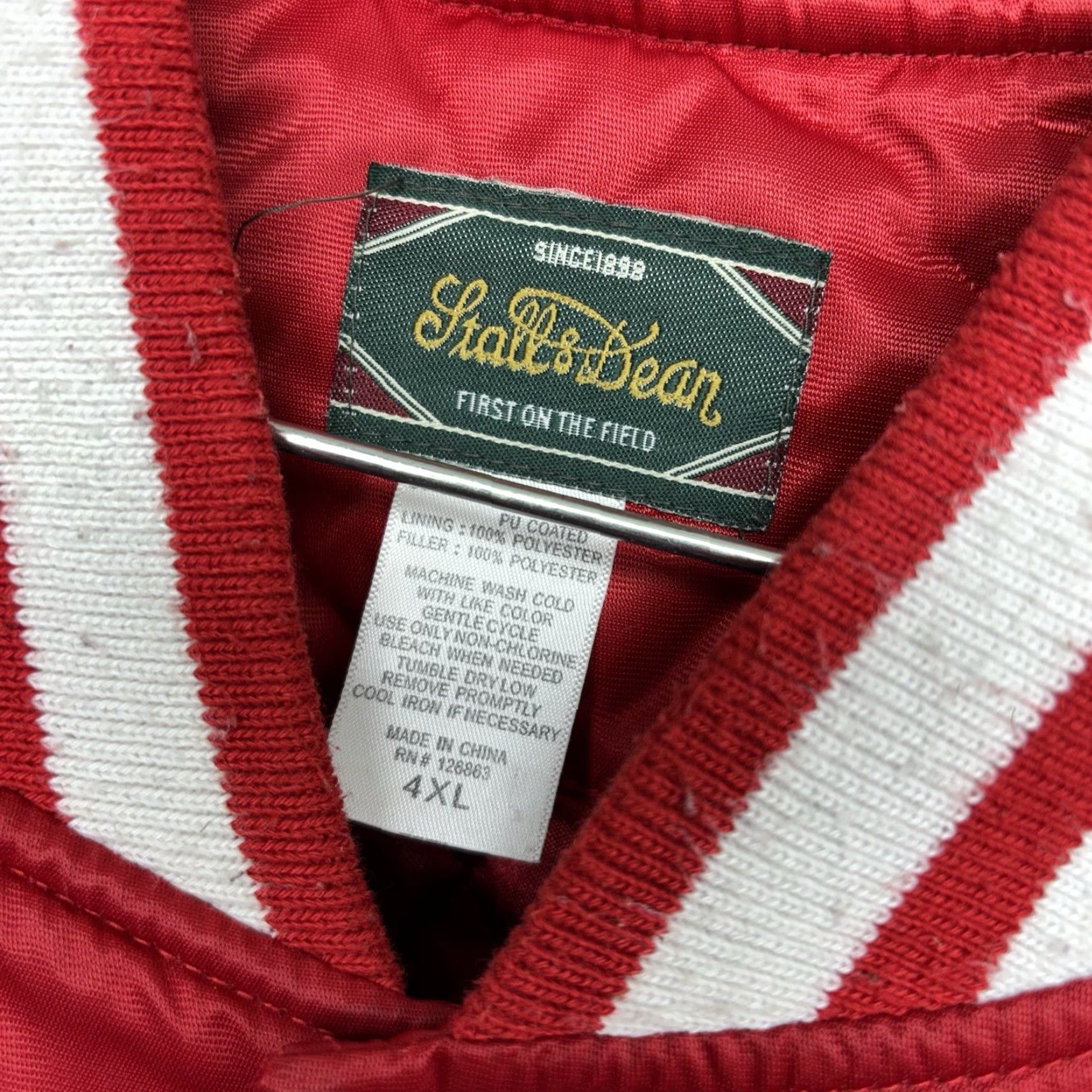 Vintage Stall And Dean Cornell Jacket Mens 4XL Red Embroidered Varsity Satin Snap Close Size US XXL / EU 58 / 5 - 6 Thumbnail