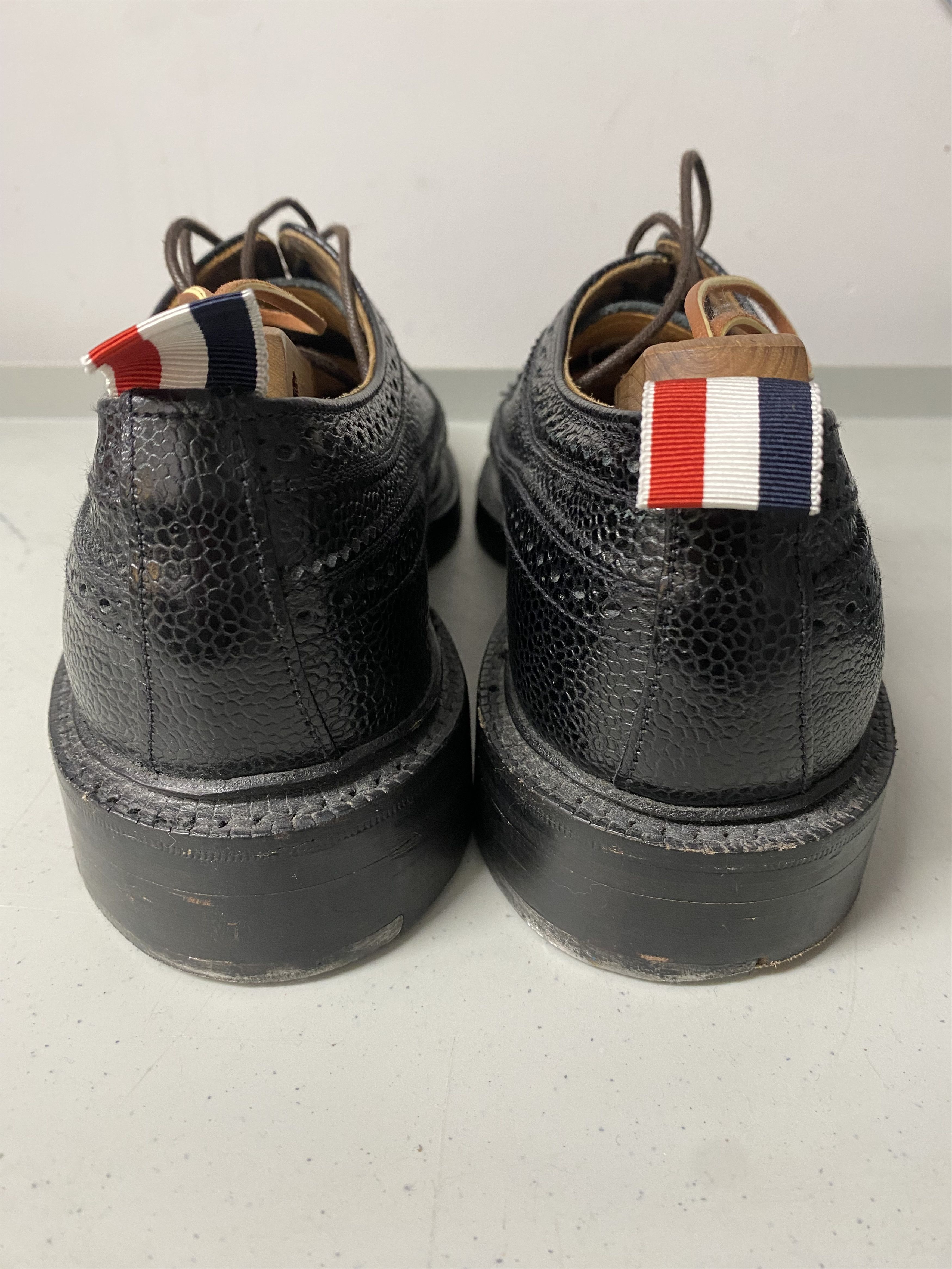 Thom Browne Black Pebble Grain Wingtip Size US 8 / EU 41 - 3 Thumbnail