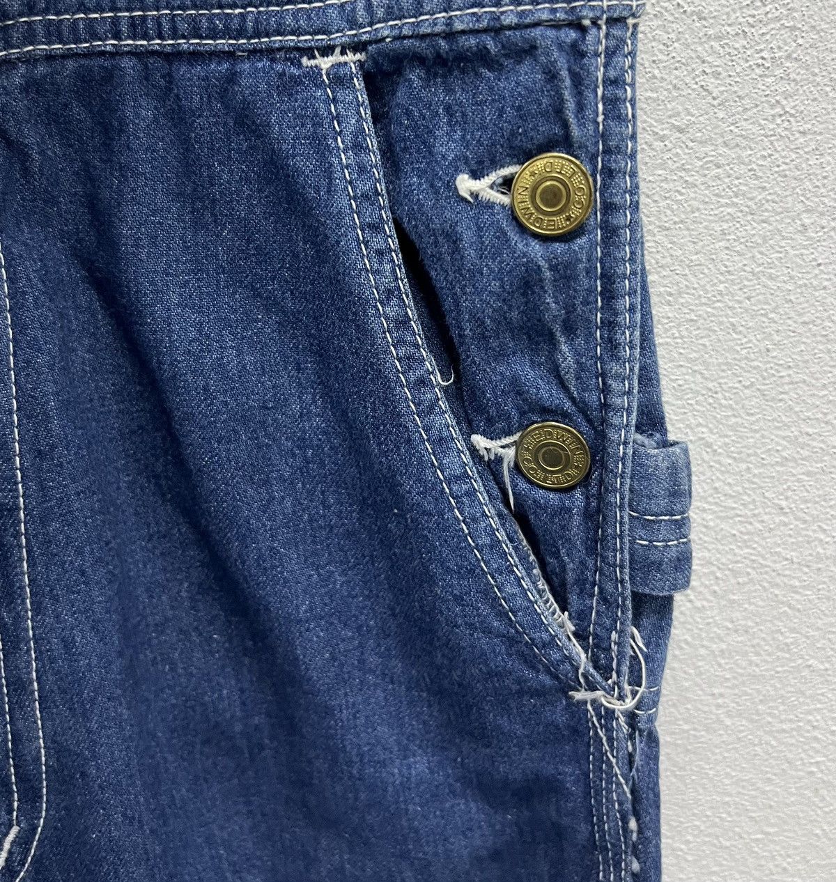 Edwin × Vintage Vintage EDWIN “Over Works Factory” Denim Overalls - Size S Size US 30 / EU 46 - 9 Thumbnail