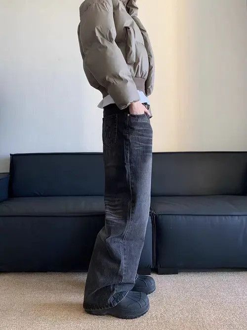 Japanese Brand Simple vintage high street washed baggy jeans Size US 34 / EU 50 - 3 Thumbnail