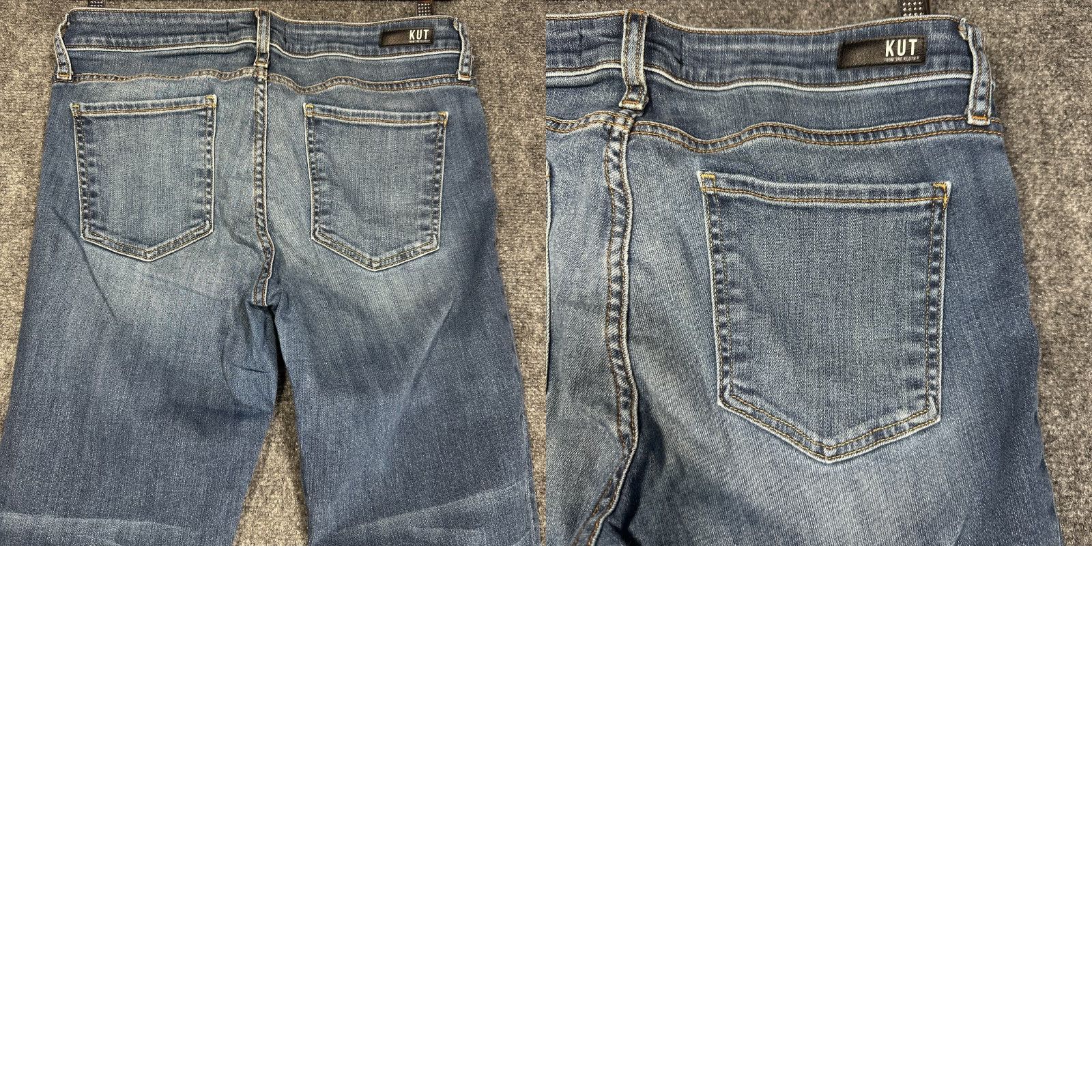 Vintage KUT from the Kloth Catherine Boyfriend Jeans Womens 6 Blue Cotton Blend 5-Pocket Stretch Pocket Zipper Regular Rise Mid Inseam 30" Vintage No Size 28" / US 6 / IT 42 - 8 Thumbnail
