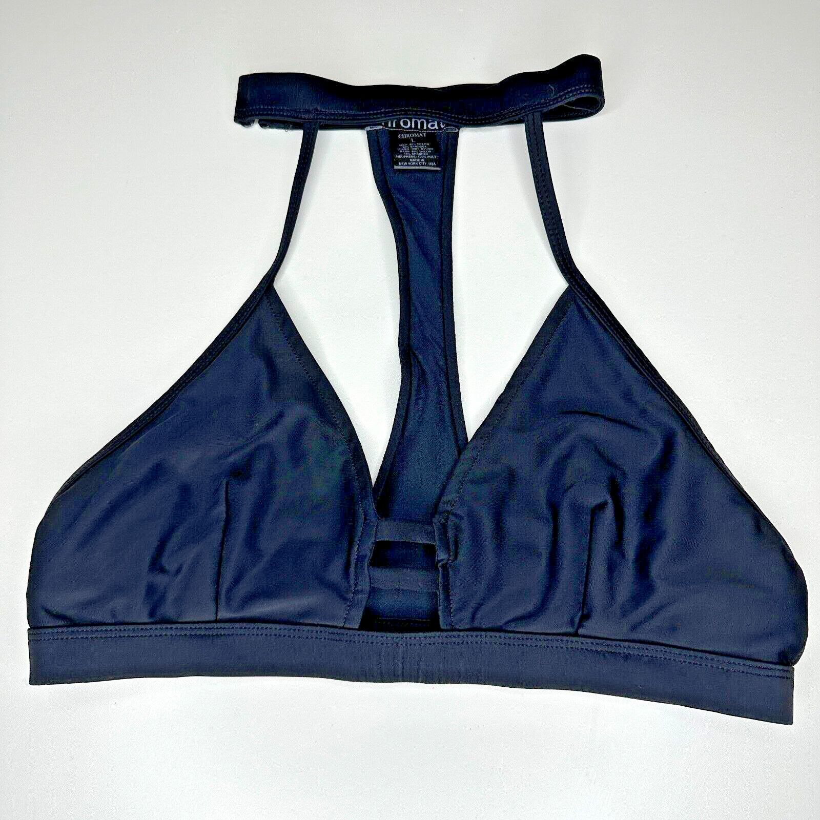 Other Chromat Black T-Racerback Halter Sports Bra Bikini Top Large Size L / US 10 / IT 46 - 3 Thumbnail