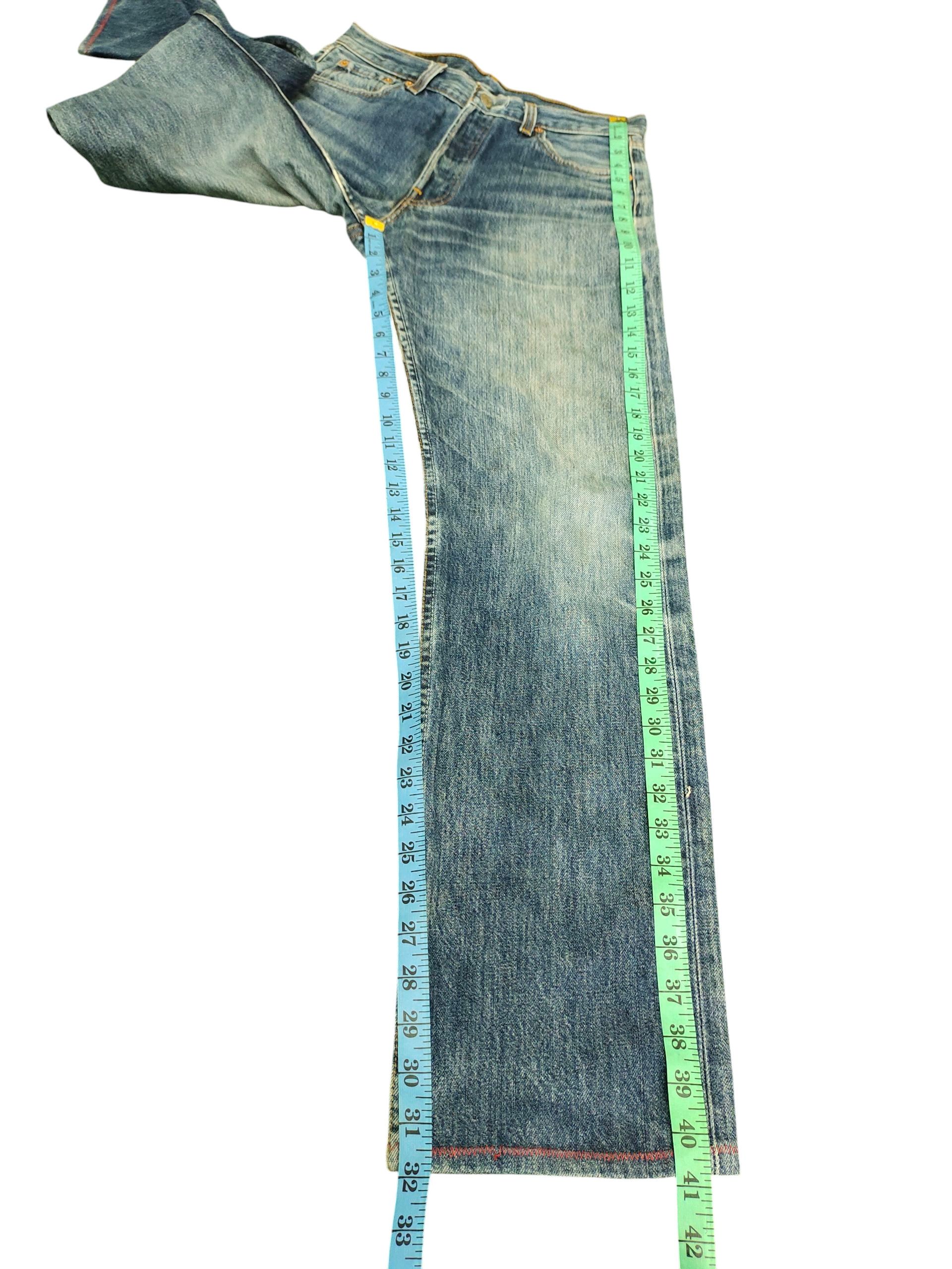 Kapital Vintage 90s Levis 501 Clawmark Distress Faded Denim Jeans Size US 30 / EU 46 - 15 Thumbnail