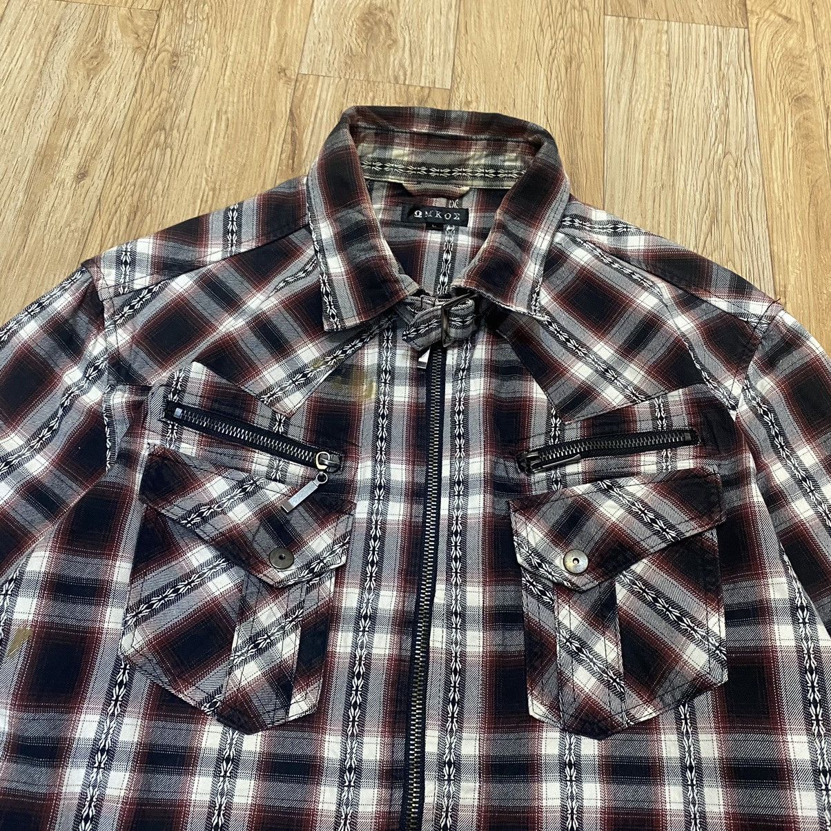 Japanese Brand 2000s Omko£ Vkei Style Bondage Zip Up Flannel Shirt Size US M / EU 48-50 / 2 - 3 Thumbnail