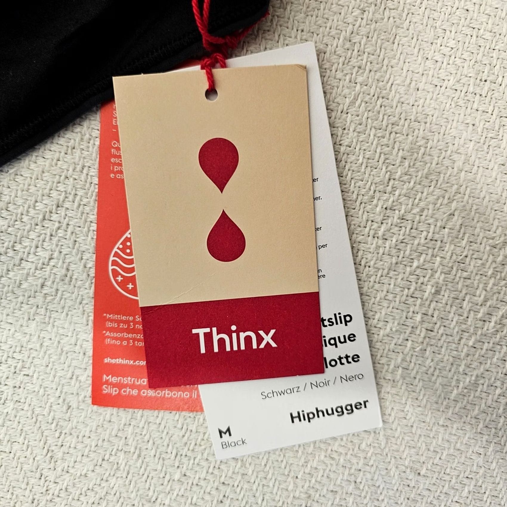 Vintage THINX Hiphugger Panties Menstrual Underwear Black M Absorbent Moisture Wicking Leak-Resistant Odor-Controling Brief Women XS-XL Size 32" / US 10 / IT 46 - 3 Thumbnail