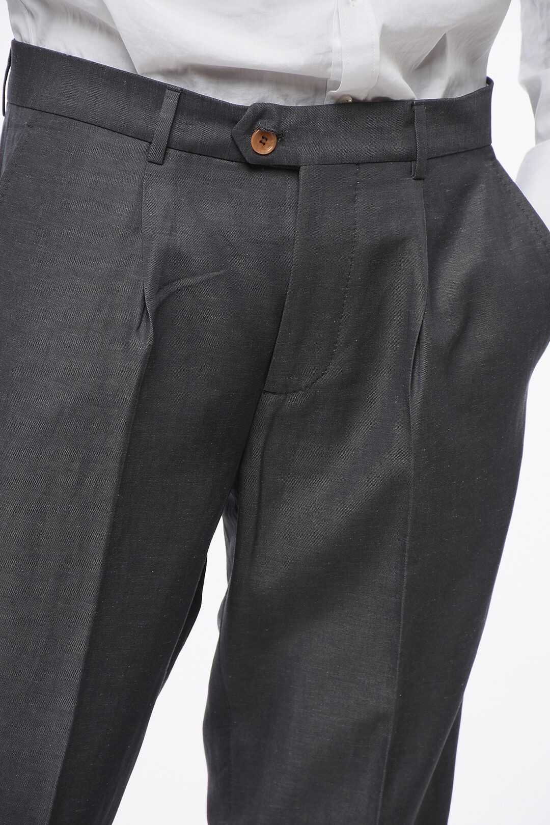 Brunello Cucinelli og1mm0725 Single-breasted Linen Blend Suit in Dark Grey Size US XL / EU 56 / 4 - 8 Thumbnail