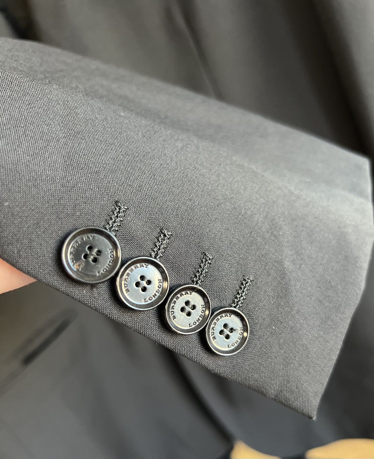 Burberry Burberry Blazer Wool Black Suit Jacket Size 52R - 9 Thumbnail