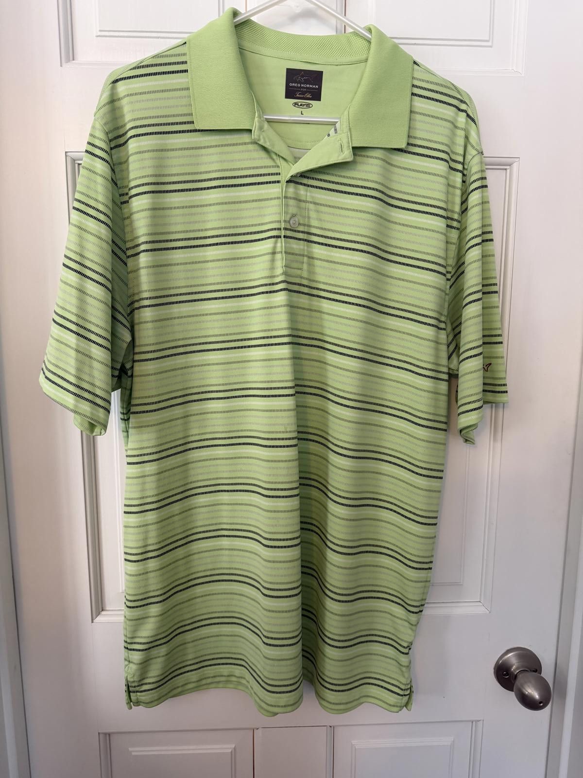 Other Greg Norman for Tasso Elba Green Striped Polo Shirt Size L Size US L / EU 52-54 / 3 - 3 Thumbnail