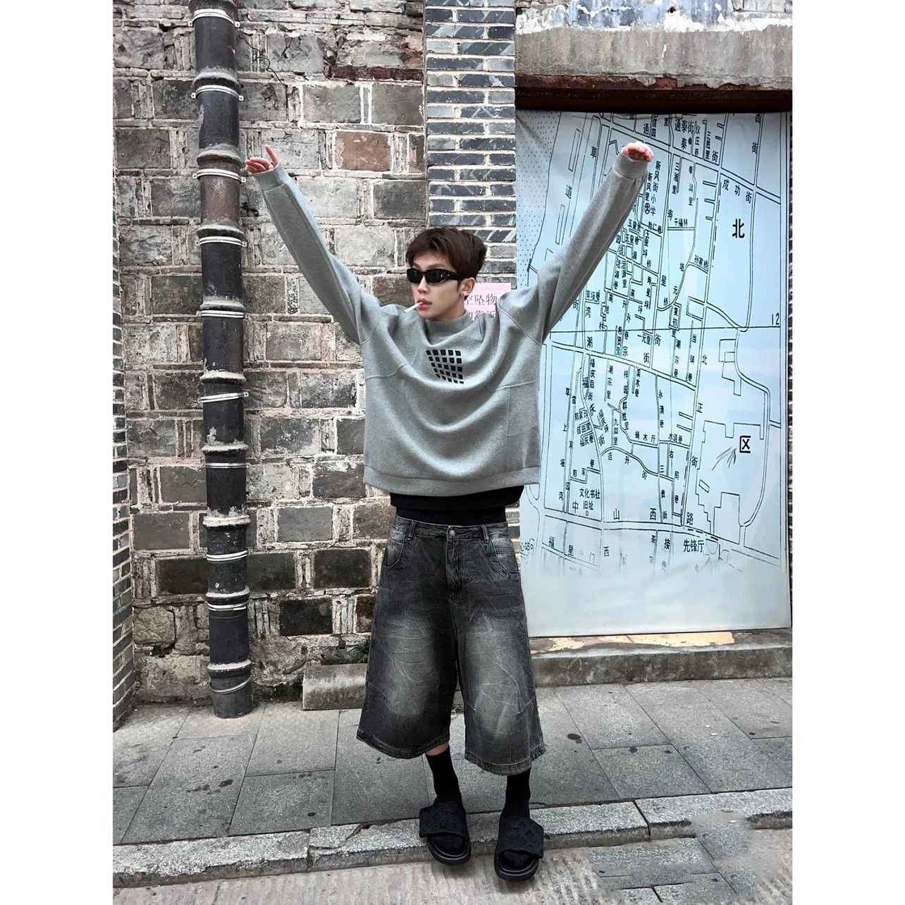 Japanese Brand × Jean Denim Short Worn-out Washed Size US 29 - 5 Thumbnail