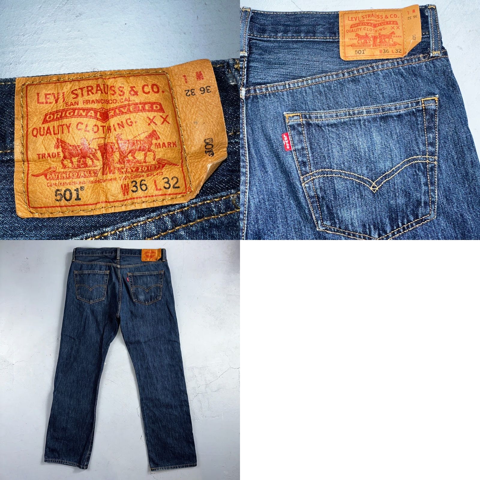 Levi's VINTAGE Levi's Jeans 501 36x32 Medium Blue Levi's 501 Series Straight 90s Mens Jeans Size US 36 / EU 52 - 10 Thumbnail