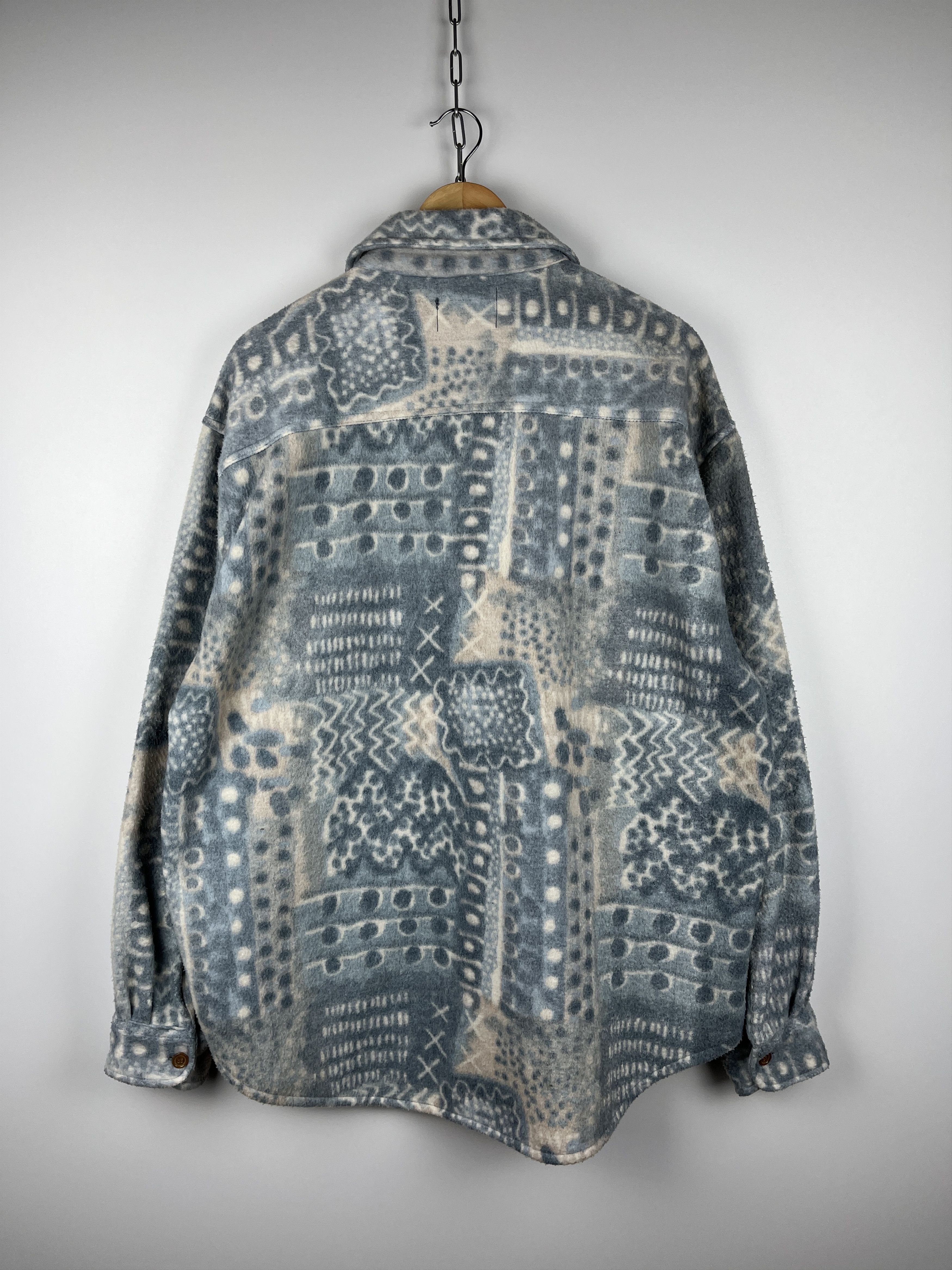 Vintage 90's Euro Mode Abstract Fleece Shirt Overshirt Jacket Size US XL / EU 56 / 4 - 9 Thumbnail