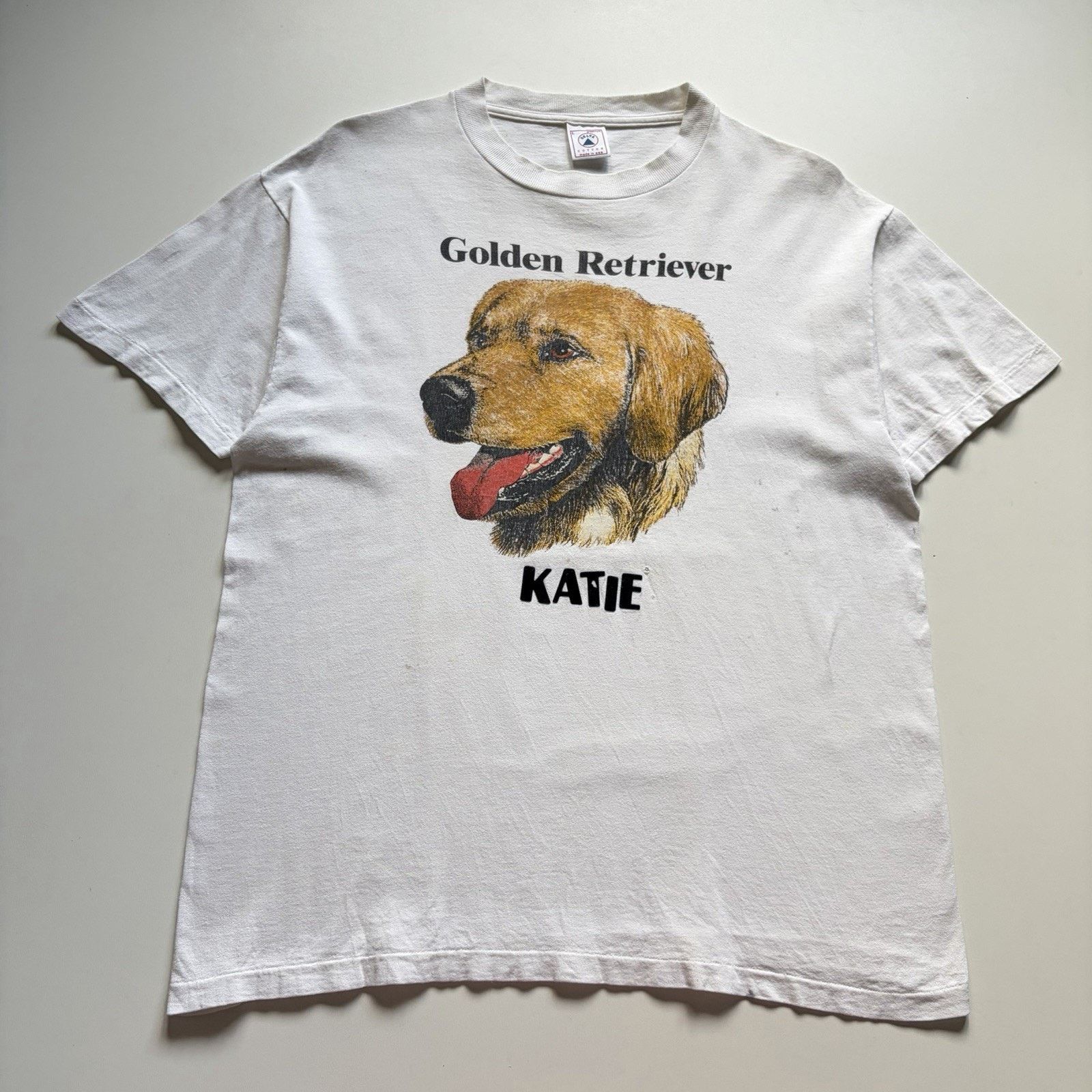 Vintage 90s Golden Retriever Dog Shirt Large Animal Art Rare