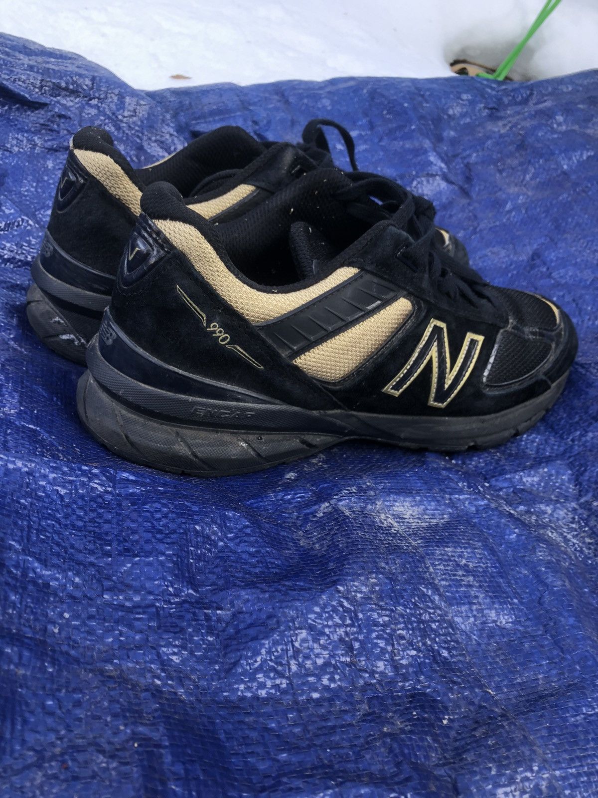 New Balance New balance 990v5 “Triple Black Gold” Size US 11.5 / EU 44-45 - 3 Thumbnail