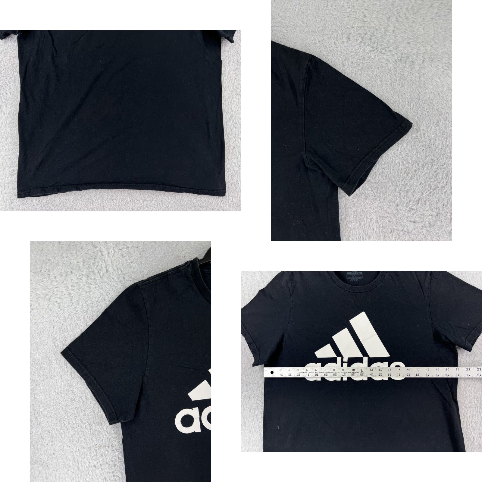 Adidas Adidas Shirt Men Large Black Logo Short Sleeve Crew Neck Cotton Jersey Golf Size US L / EU 52-54 / 3 - 8 Thumbnail