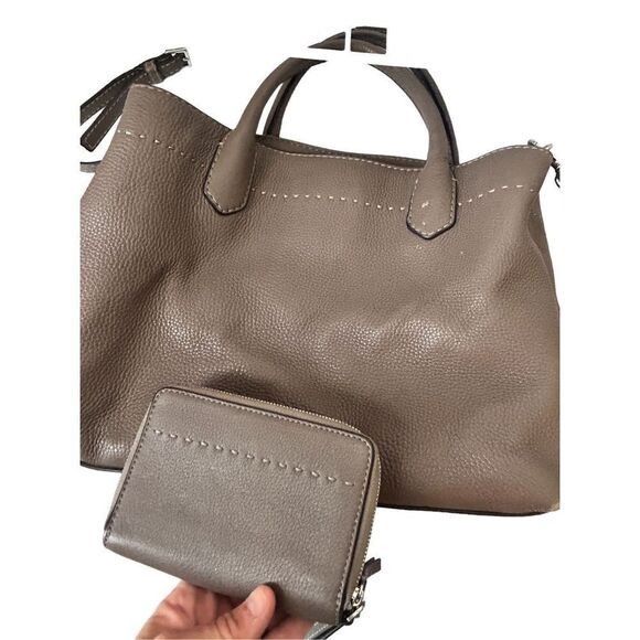 Tory Burch Tory Burch Mcgraw Triple Compartment Satchel Silver Maple Wo Size ONE SIZE - 3 Thumbnail