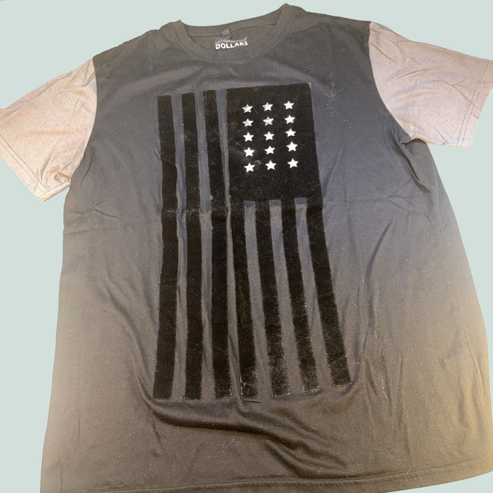 Vintage VINTAGE Men’s diamond Dollar American flag black tee XL Large Mens Shirt Size US XL / EU 56 / 4 - 1 Thumbnail