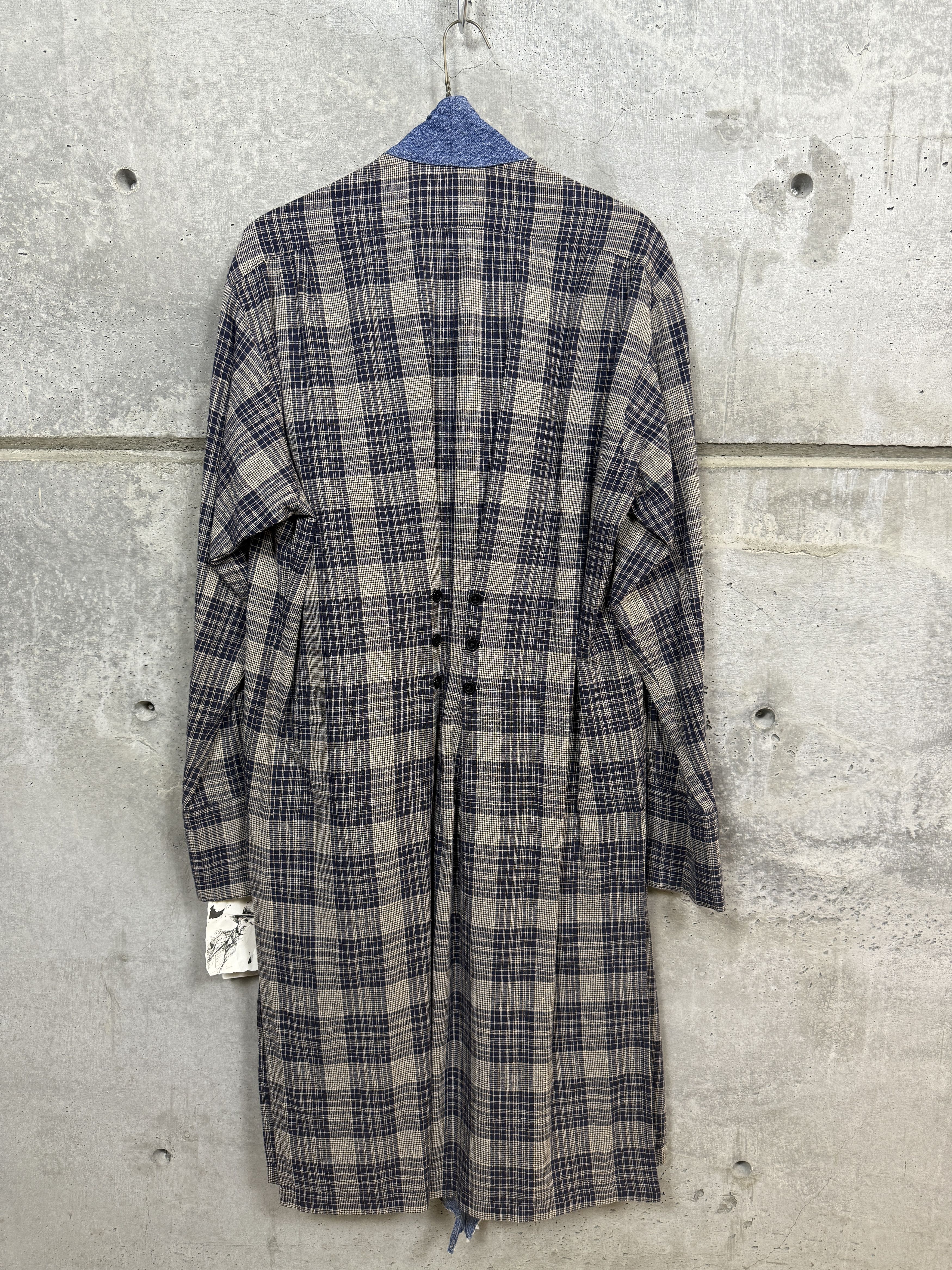 Greg Lauren $1600 Greg Lauren Plaid Denim-Trim Long GL1 kimono robe Size US XXL / EU 58 / 5 - 7 Thumbnail