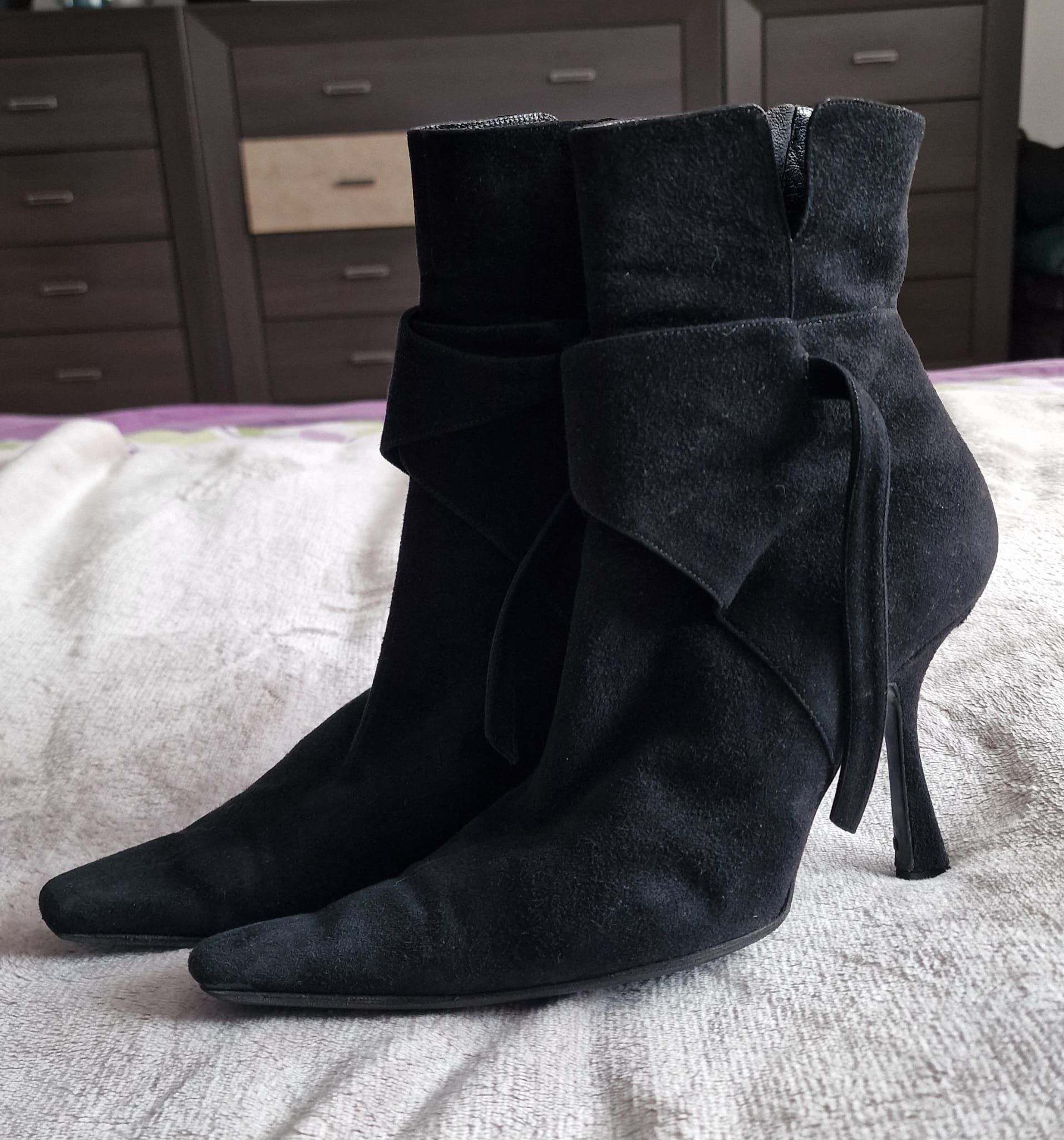 Versace Gianni Versace Vintage Suede Ankle Boots – 90s Size US 7.5 / IT 37.5 - 3 Thumbnail