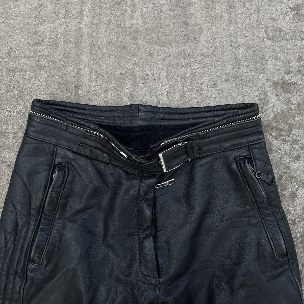 Japanese Brand Vintage Japanese Style Leather Moto Pants Y2K 90s Crazy Size US 28 / EU 44 - 5 Thumbnail