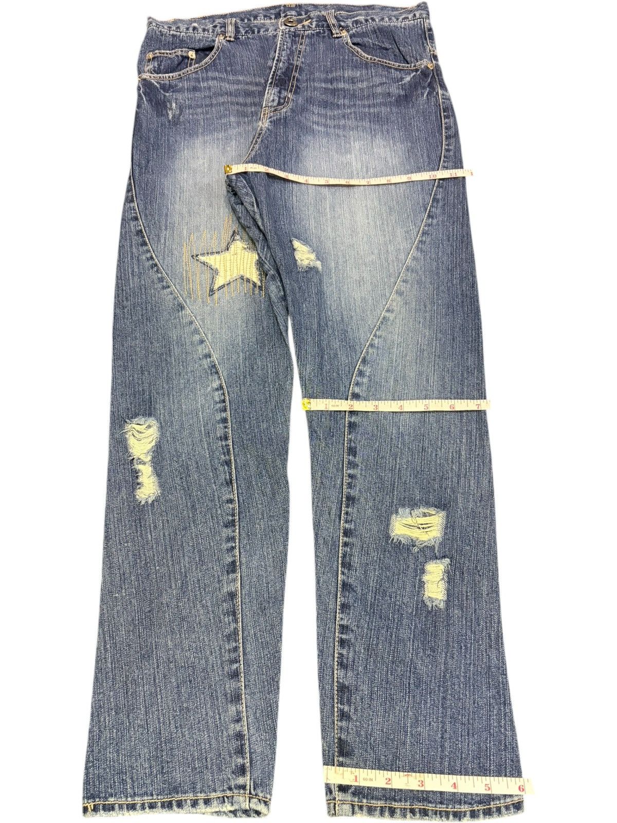Ksubi Vintage Japanese Brand Patchwork Distressed Jeans Size 32" / US 10 / IT 46 - 8 Thumbnail