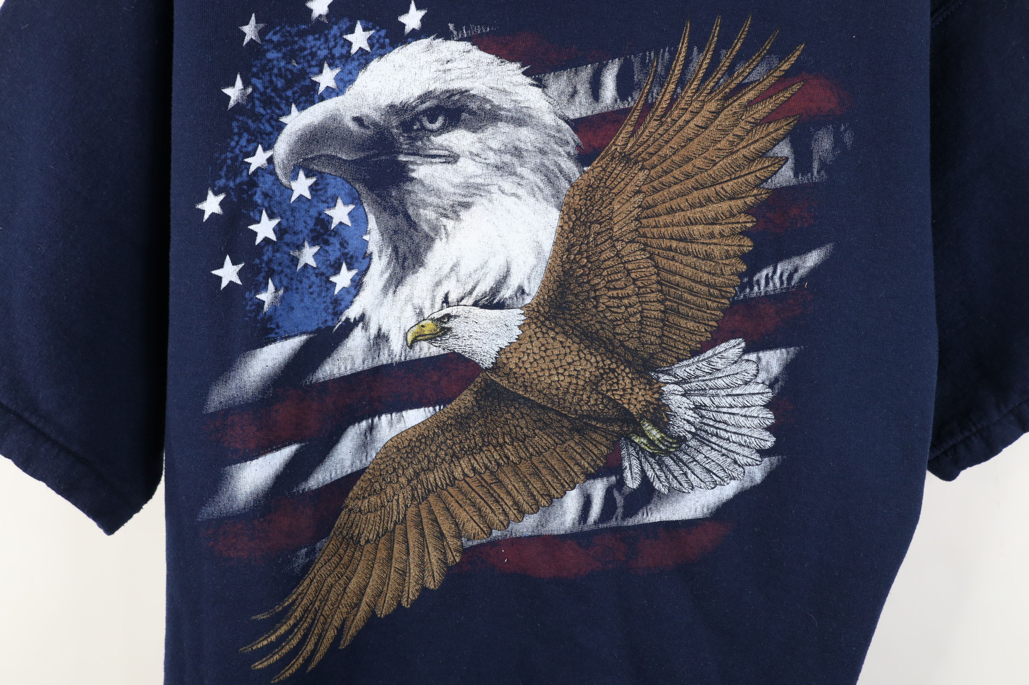 Vintage Vintage 90s Streetwear Eagle USA Short Sleeve Sweatshirt Size US L / EU 52-54 / 3 - 4 Thumbnail