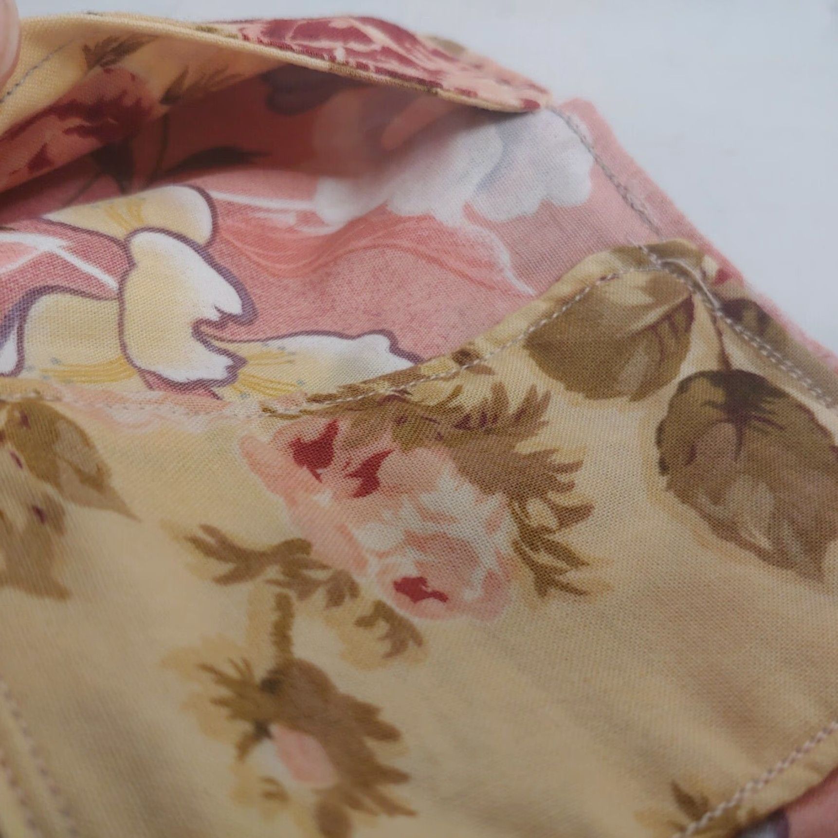 Pinko Handmade Wallet Pink Blue Floral Trifold Card Holder OOAK Boho Hippie Flowers Women Small Pink Wallet Size ONE SIZE - 3 Thumbnail