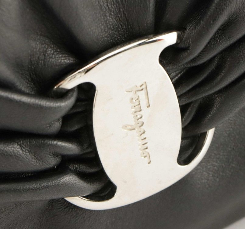 Salvatore Ferragamo Salvatore Ferragamo Black Lambskin 2-Way Bag Gancini Logo Size ONE SIZE - 4 Thumbnail
