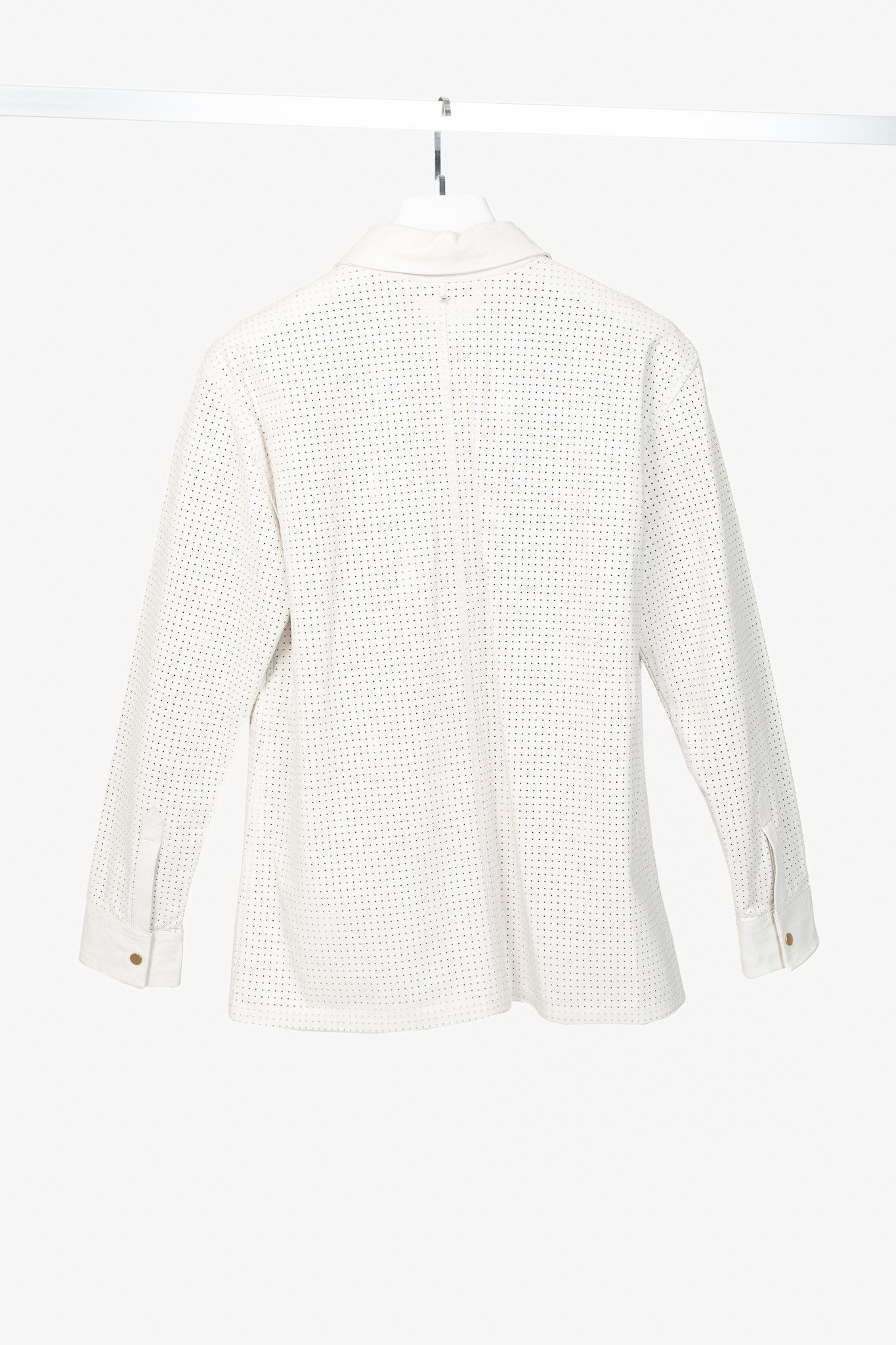 Other Lorena Antoniazzi Perforated Leather Snap-Closure Shacket Size M / US 6-8 / IT 42-44 - 2 Thumbnail