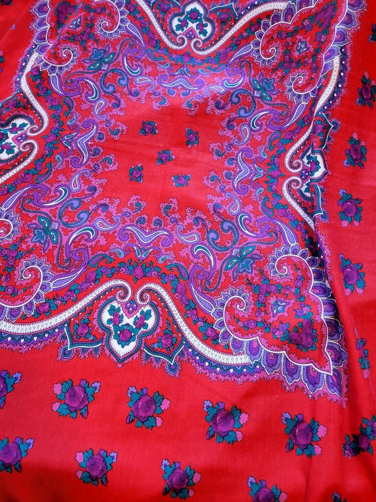 Other Vintage Red Floral Scarf by Mountessa Valentina Size ONE SIZE - 1 Thumbnail