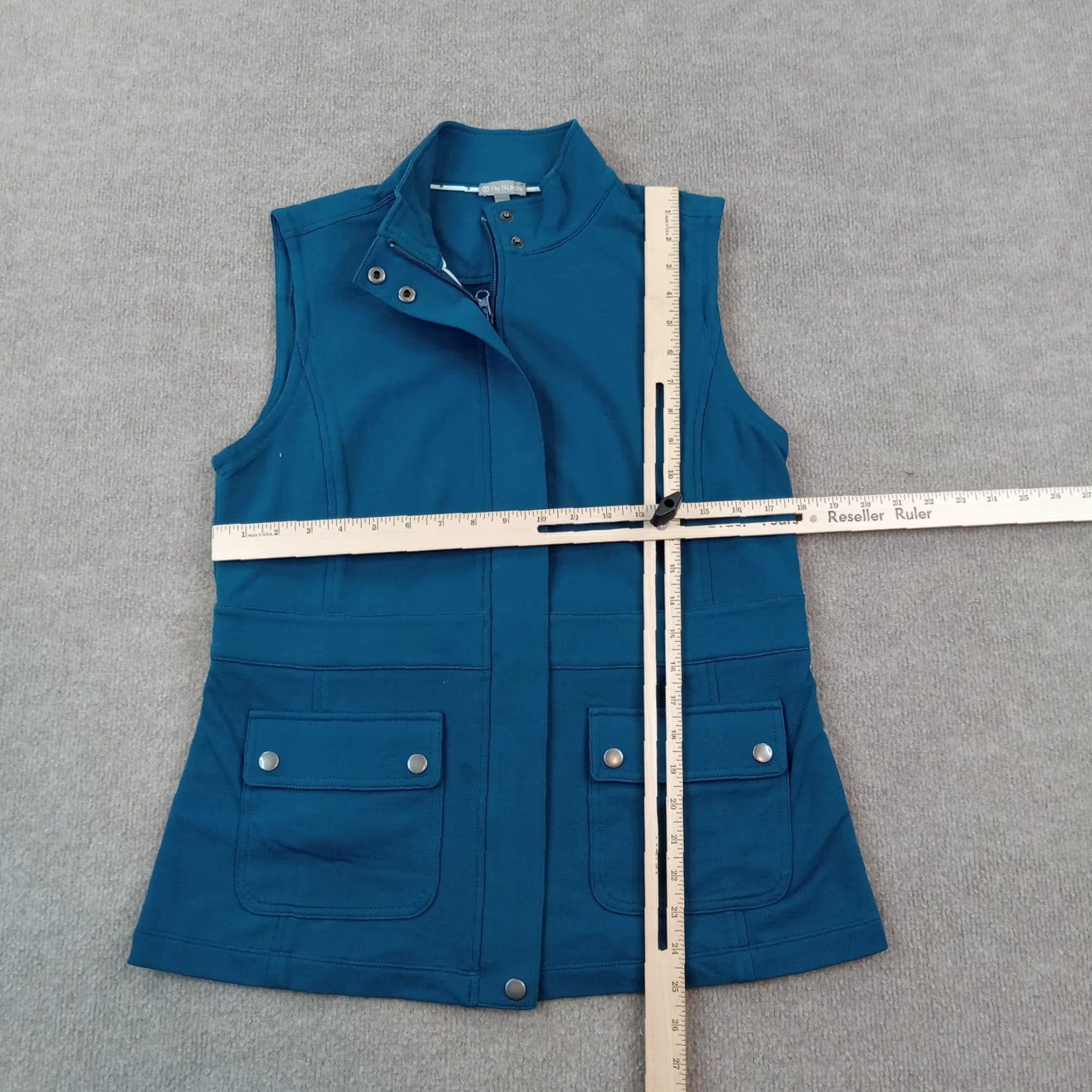 Talbots Talbots Womens Small Vest Blue Full Zip Mock Neck Pockets Outdoors Stretch Size S / US 4 / IT 40 - 2 Thumbnail