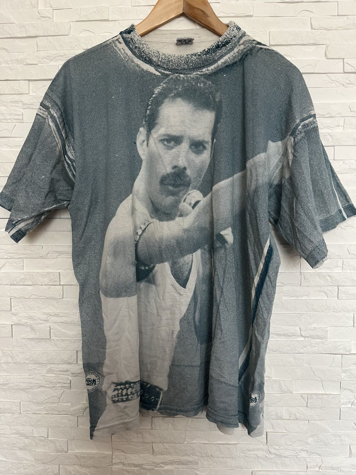 Vintage Freddie Mercury Queen 1993 Allover print Tshirt Live Aid XL Size US XL / EU 56 / 4 - 1 Thumbnail
