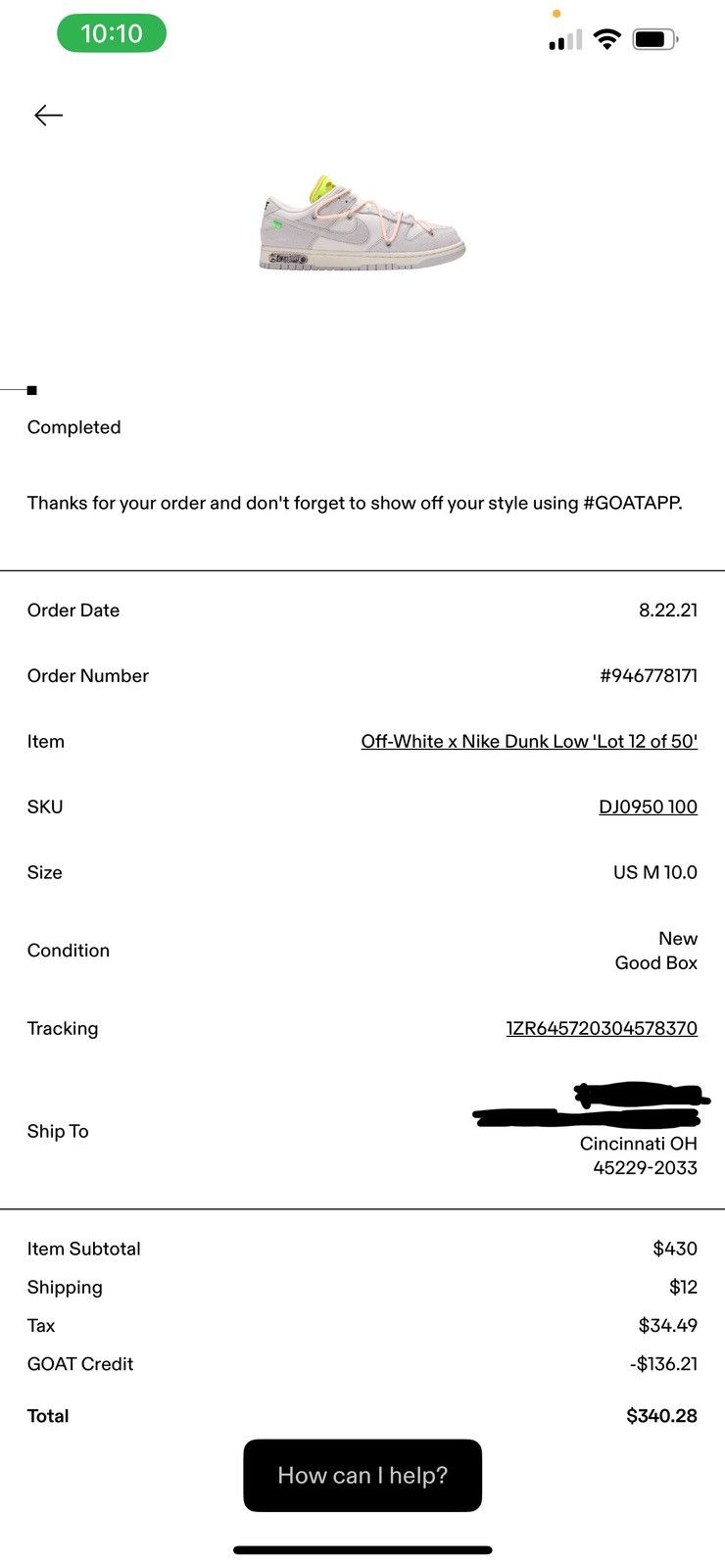 Nike × Off-White Off-White Dunk low Nike lot 12/50 size 10 Size US 10 / EU 43 - 9 Thumbnail